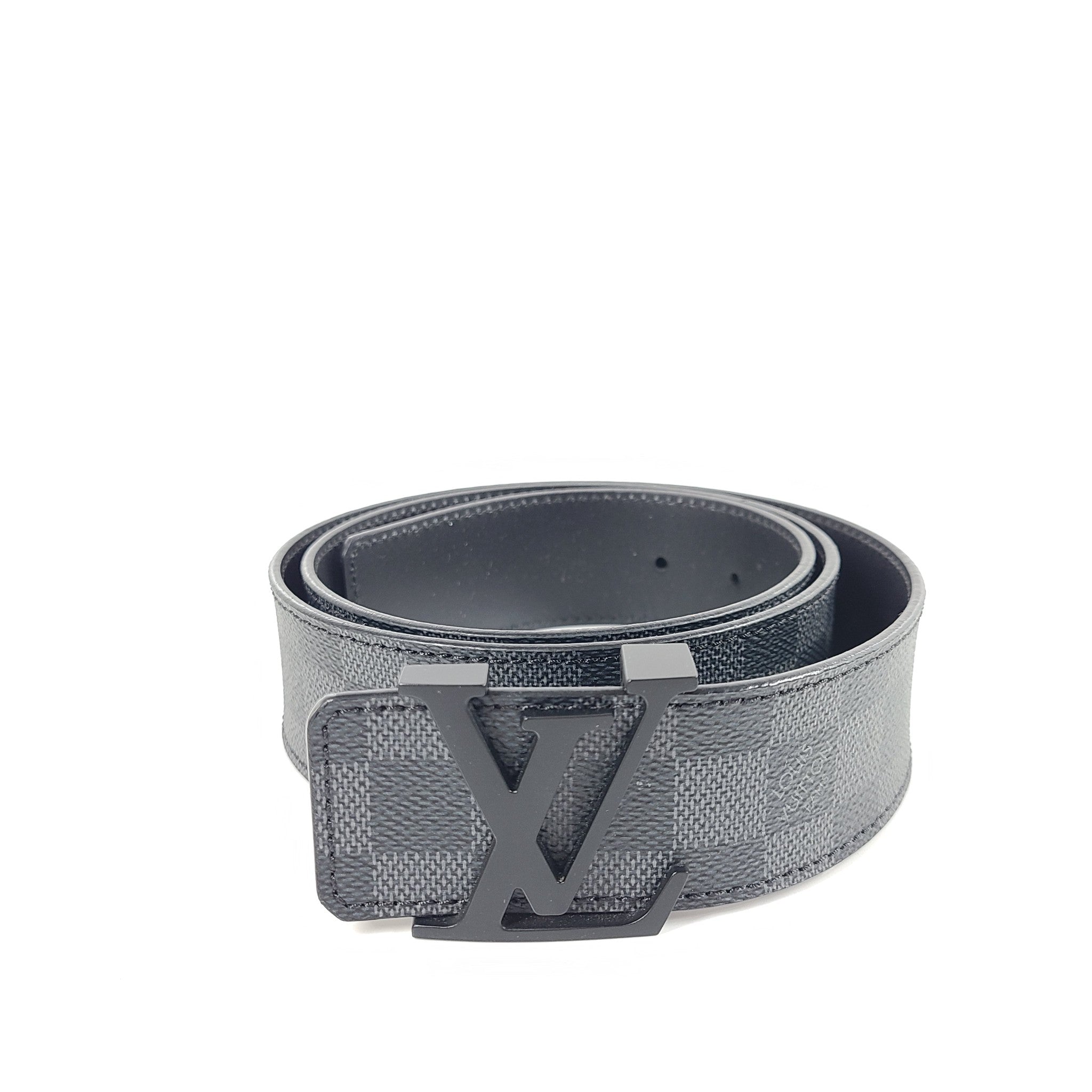 Louis Vuitton LV Initiales Damier Leather Belt 40mm M9808 Graphite 38/95
