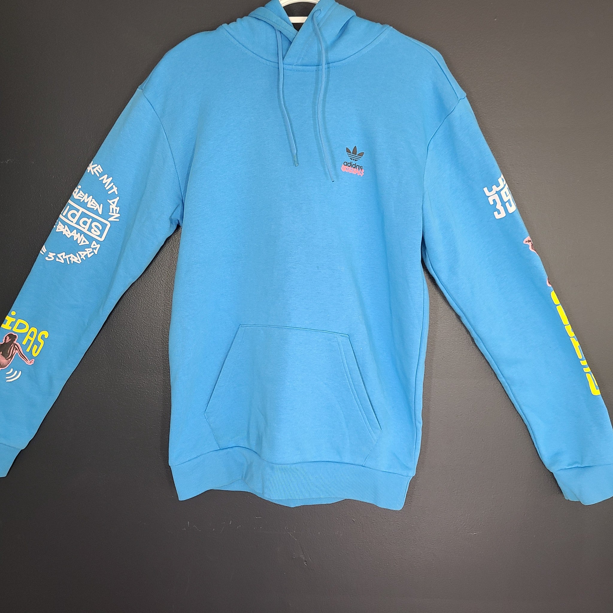 Adidas Men's Graphics Unite Hoodie Sweatshirt HL9264 Blue Sz S