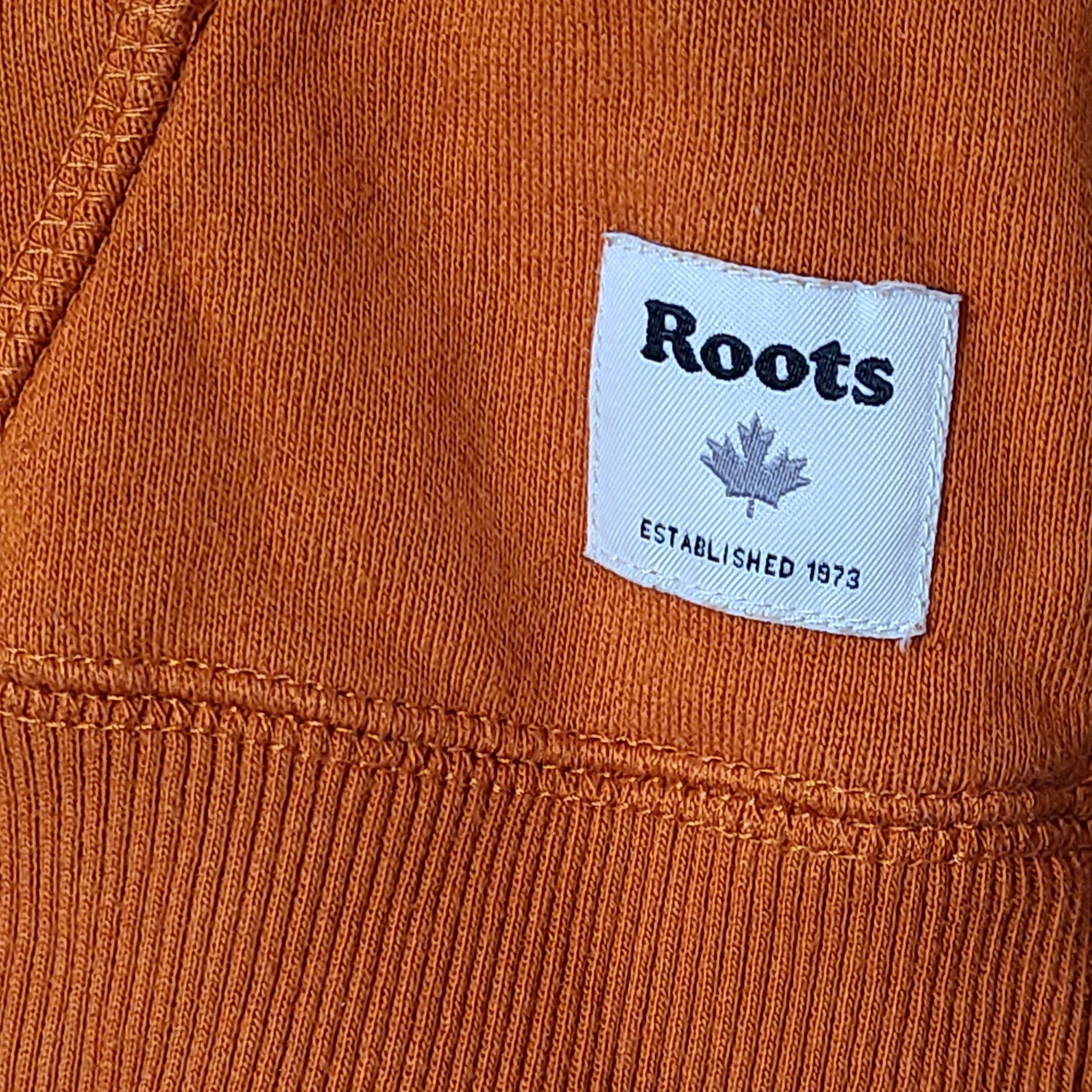 Roots Men's Organic Original Kanga Hoodie Sweater Orange Sz S