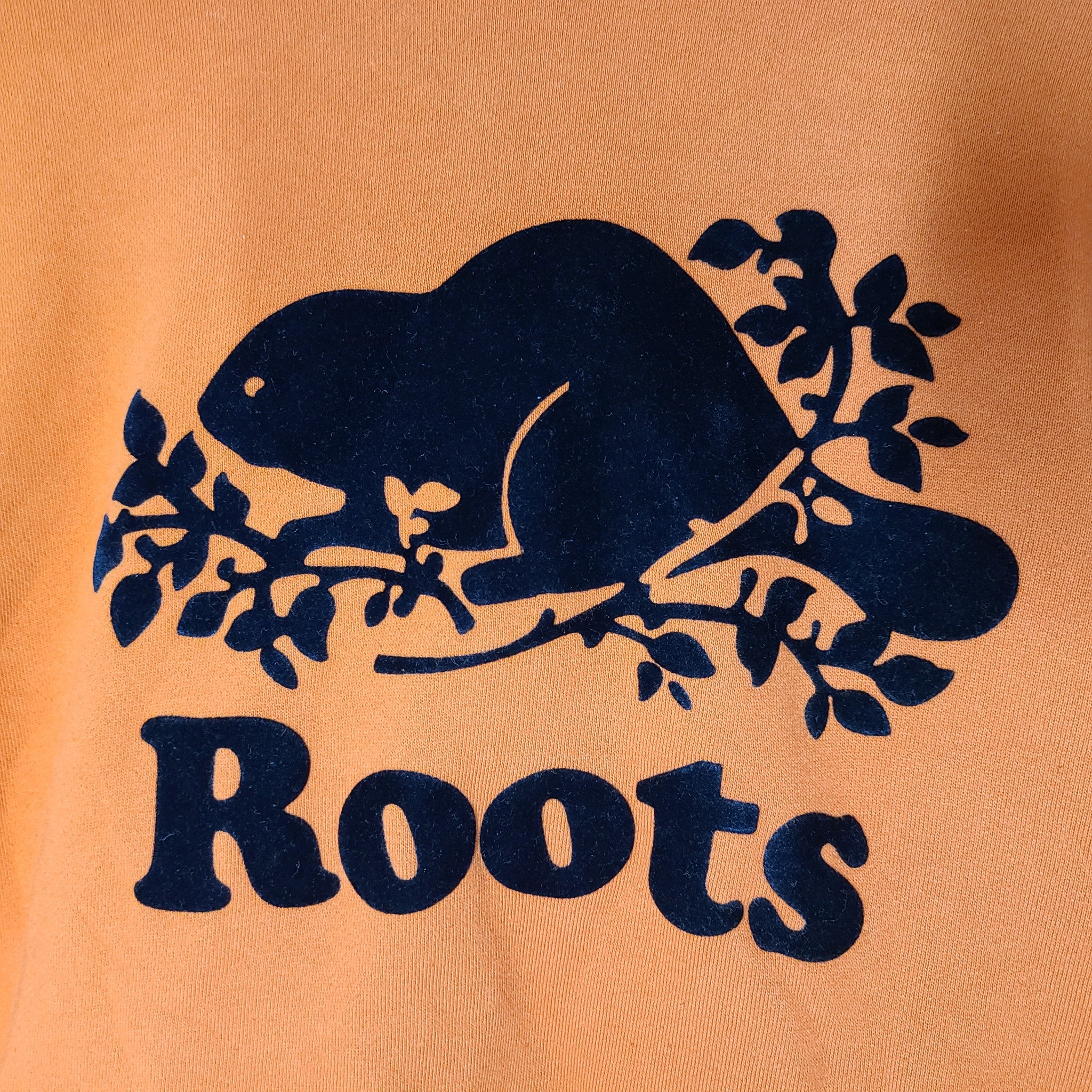 Roots Men's Organic Original Kanga Hoodie Sweater Orange Sz S
