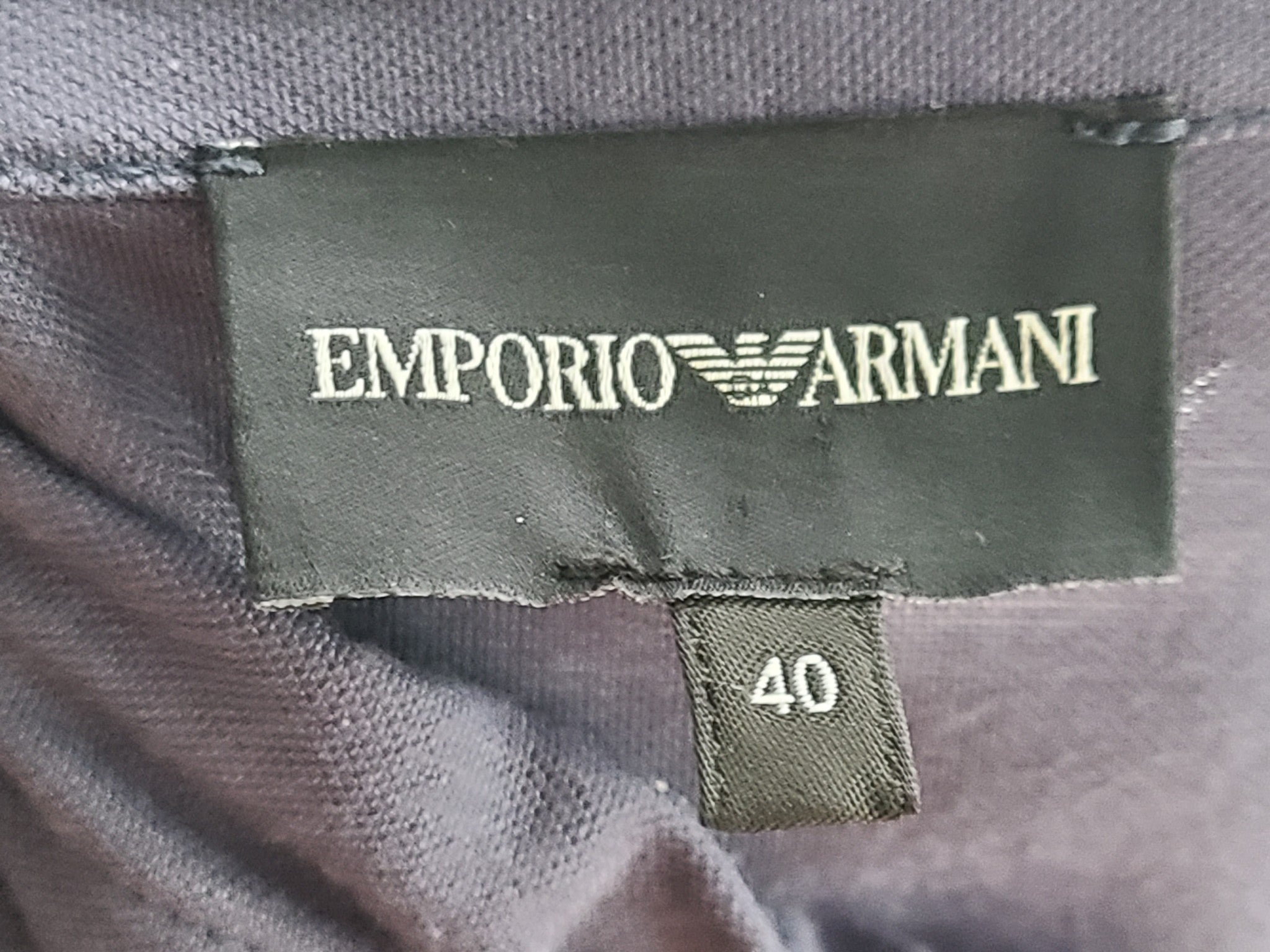 Emporio Armani Dress Drawstring Waist Quarter Zip Short Sleeve Blue Purple Sz S