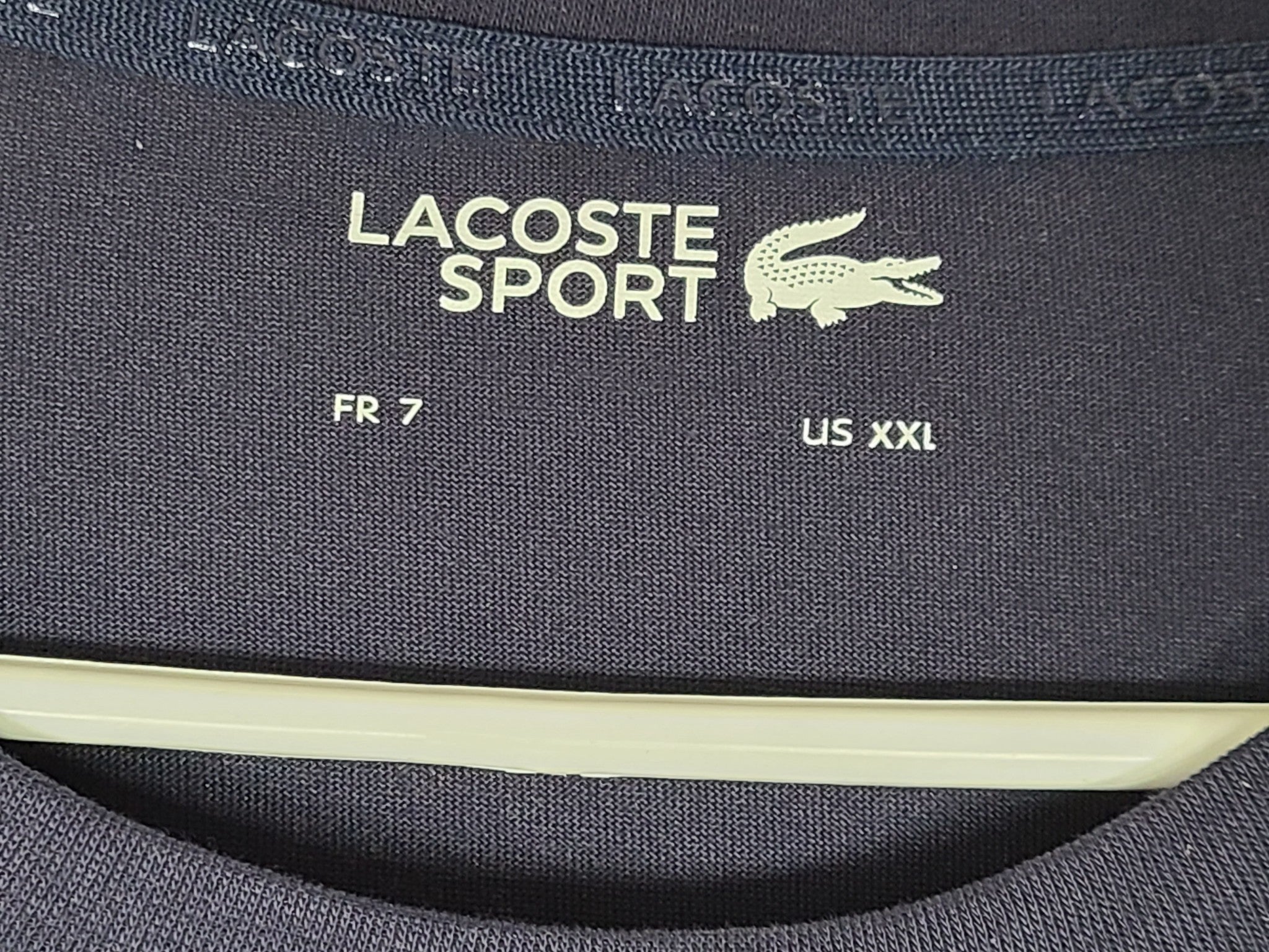 Lacoste Sport Printed Breathable T-Shirt TH4804 Crew Neck Navy Blue Sz XXL