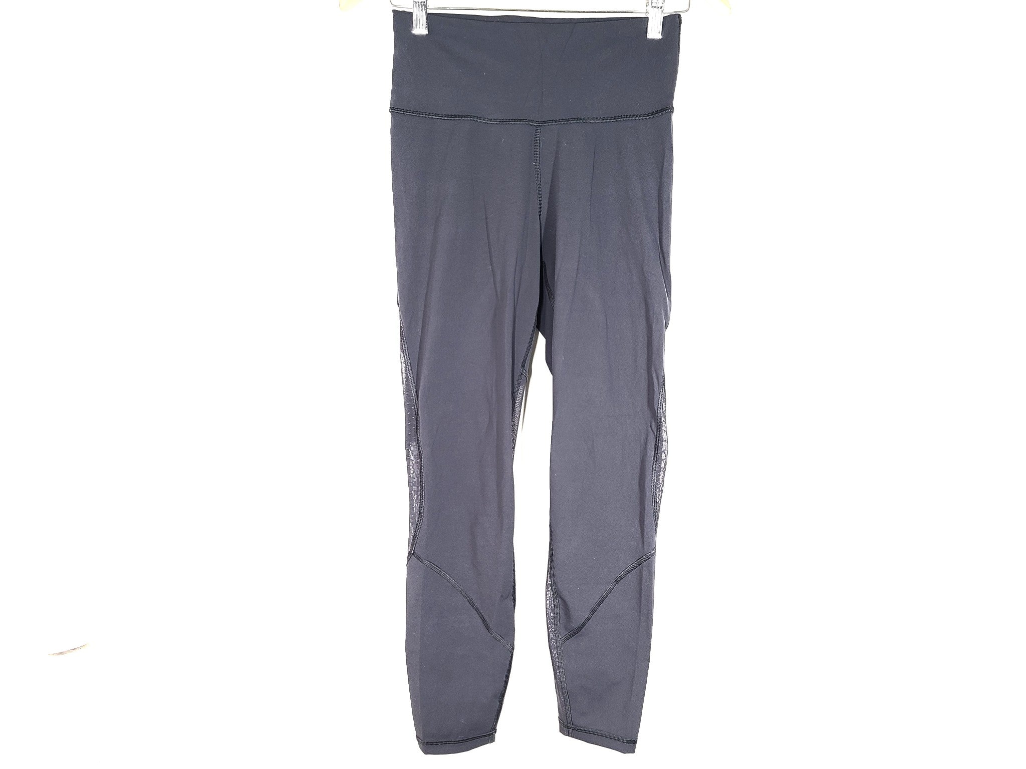 Lululemon Women's Revitalize Tight 25" Leggings Mesh Air Flow Blue Tied Sz 6
