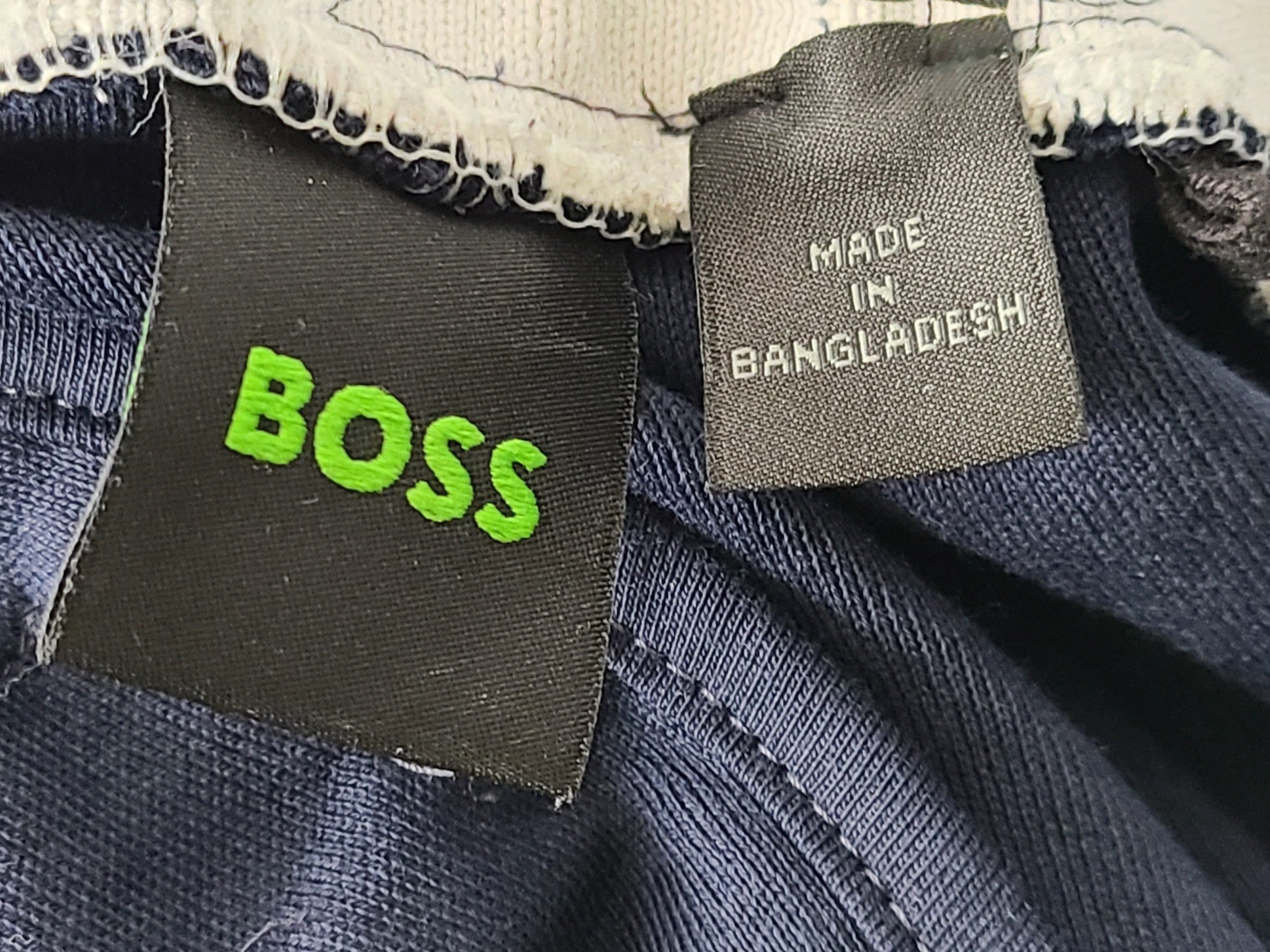 Hugo Boss Men's Regular Fit Shorts 3D Logo Stretch Cotton Navy Blue Sz M