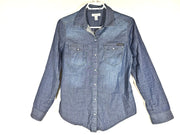 Calvin Klein Jeans Women's Denim Shirt Snap Button Long Sleeve Blue Sz S