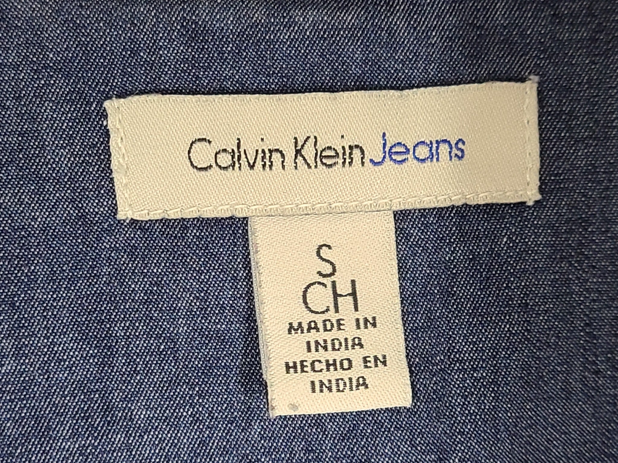 Calvin Klein Jeans Women's Denim Shirt Snap Button Long Sleeve Blue Sz S