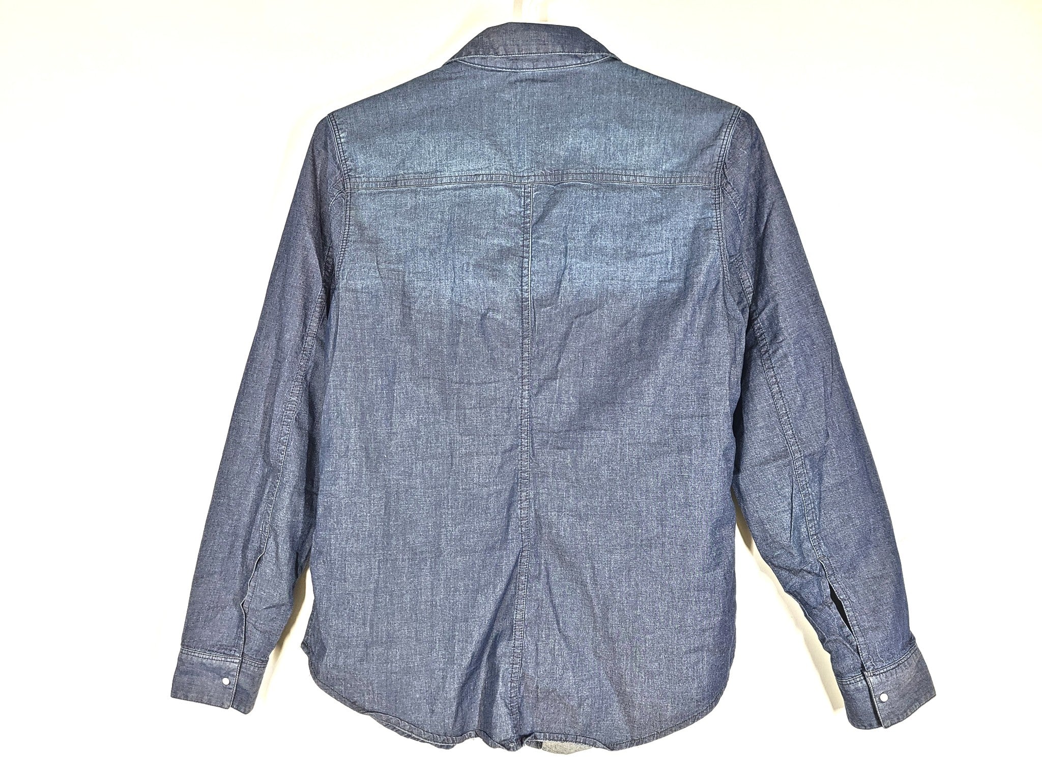 Calvin Klein Jeans Women's Denim Shirt Snap Button Long Sleeve Blue Sz S