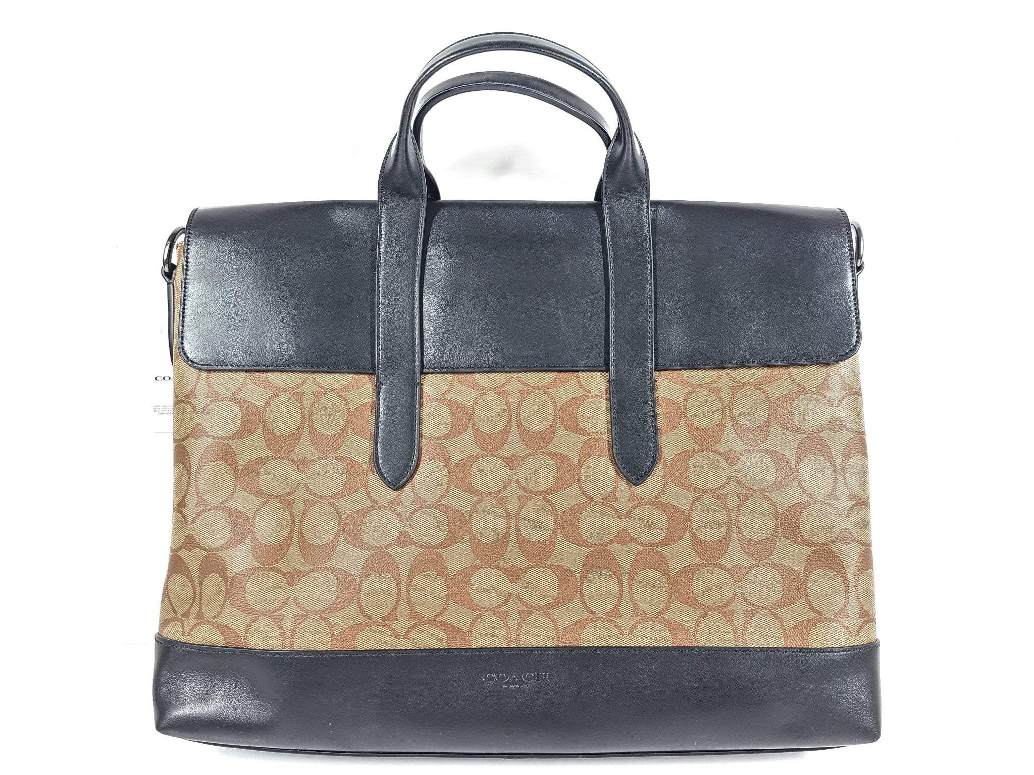 Coach Hamilton Portfolio Brief in Signature Canvas QBTN2 Brown Black