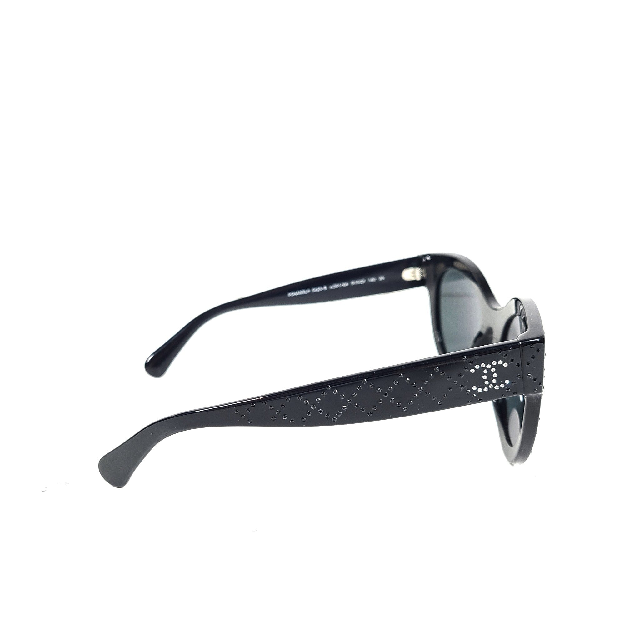 CHANEL Women's 5420B Butterfly Sunglasses Strass Acetate Frame Black Gradient