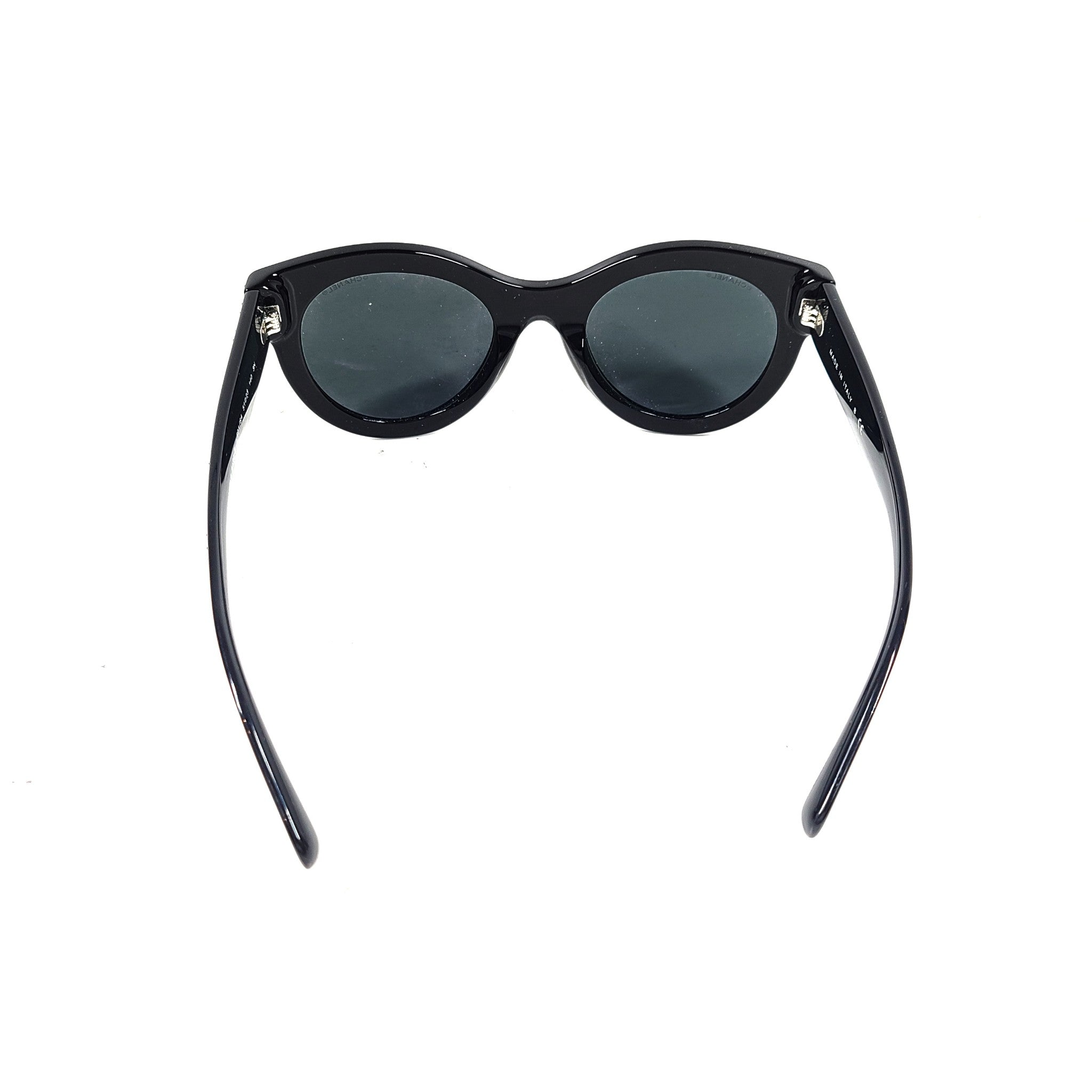 CHANEL Women's 5420B Butterfly Sunglasses Strass Acetate Frame Black Gradient