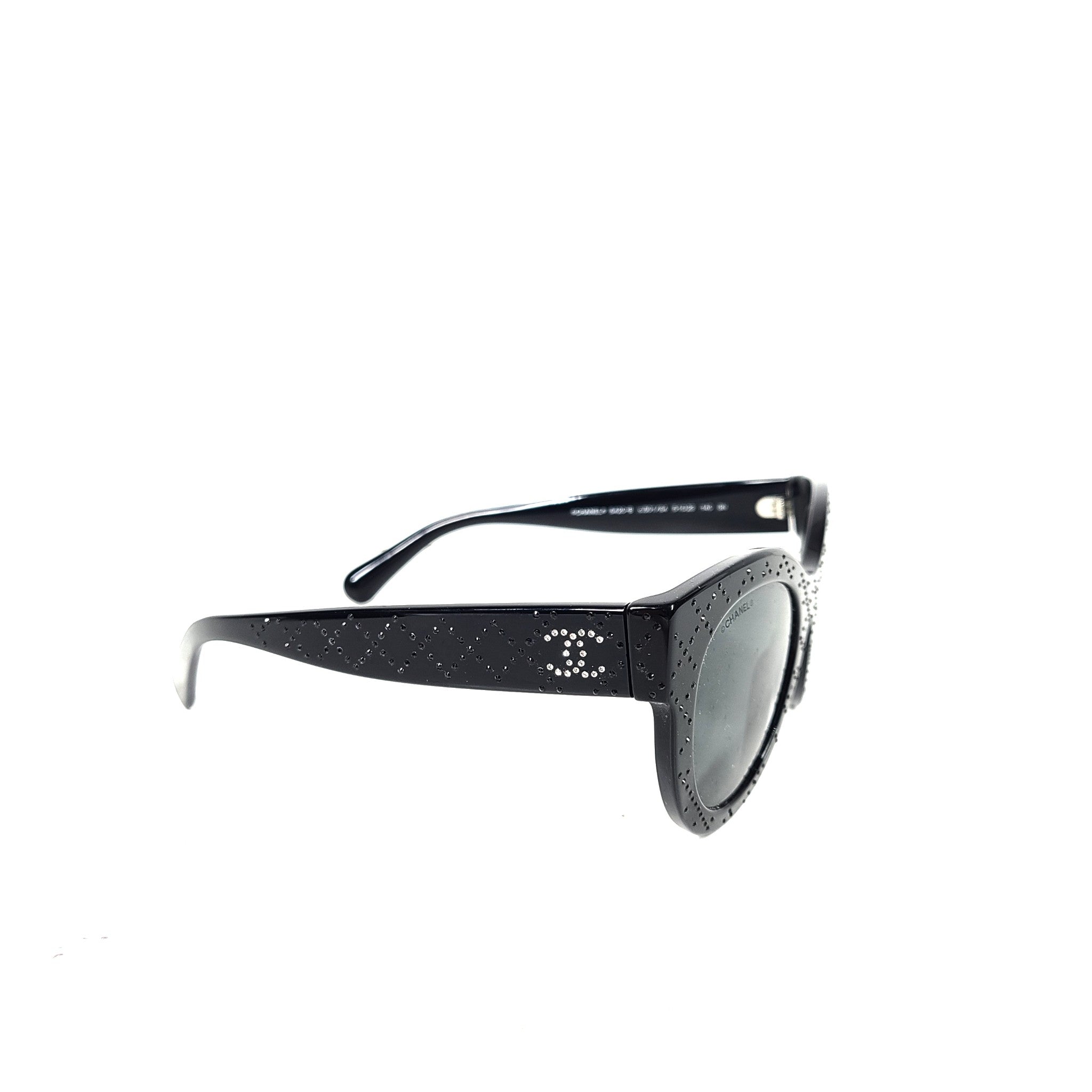 CHANEL Women's 5420B Butterfly Sunglasses Strass Acetate Frame Black Gradient