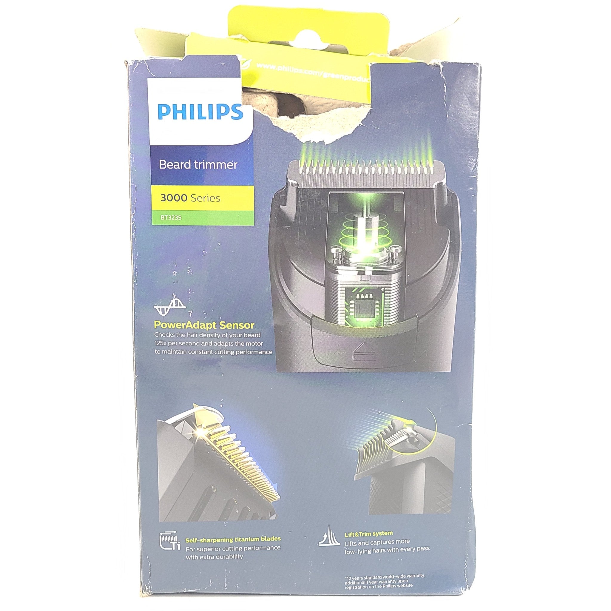 Philips Series 3000 Beard Trimmer BT3235 Detail Trimmer Power Adapt Sensor
