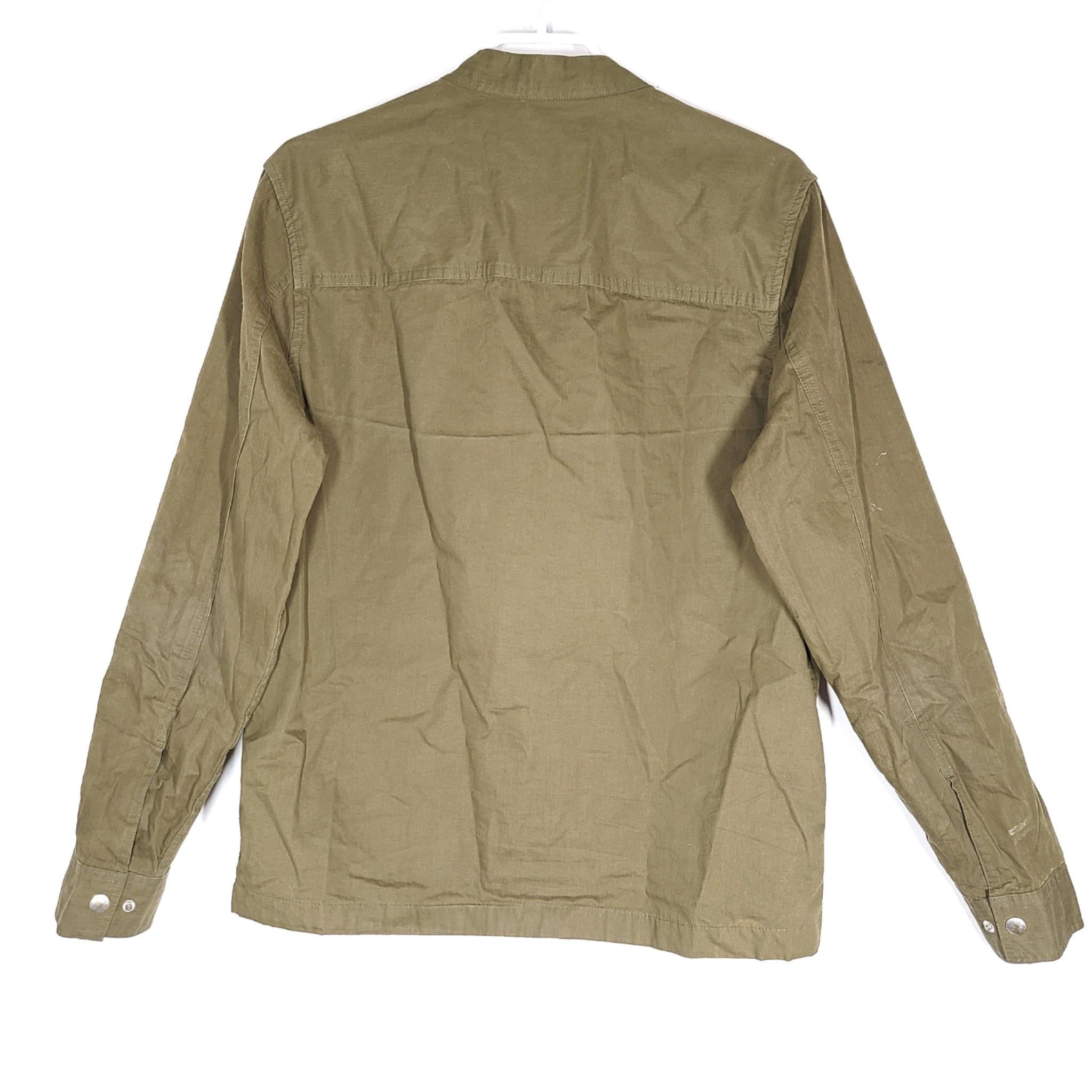Zara Men's Casual Jacket Cotton Full Zip Olive Green 7545/392/505 Sz S