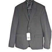 Zara Men's Slim Fit Stretch Suit Jacket Blazer 8288/510 Black Sz 50