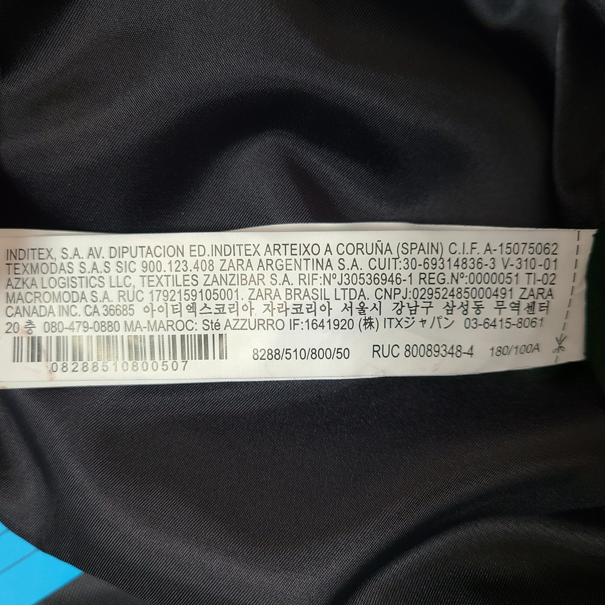 Zara Men's Slim Fit Stretch Suit Jacket Blazer 8288/510 Black Sz 50