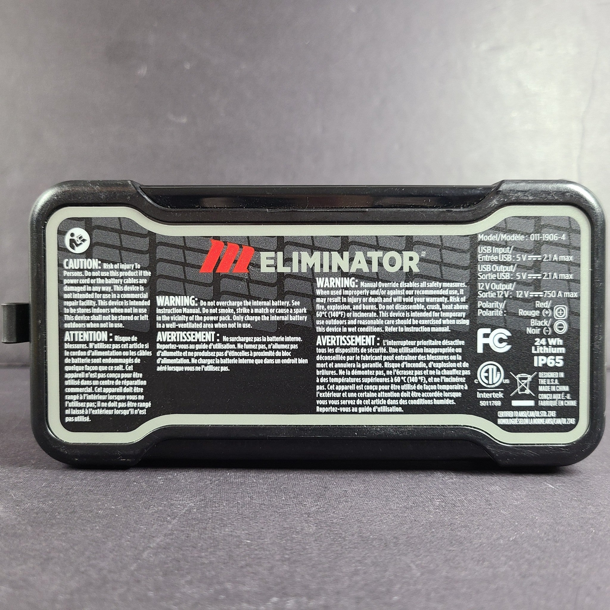 Motomaster Eliminator Jump Starter Power Bank 011-1906-4 24Wh IP65 - NO CABLES
