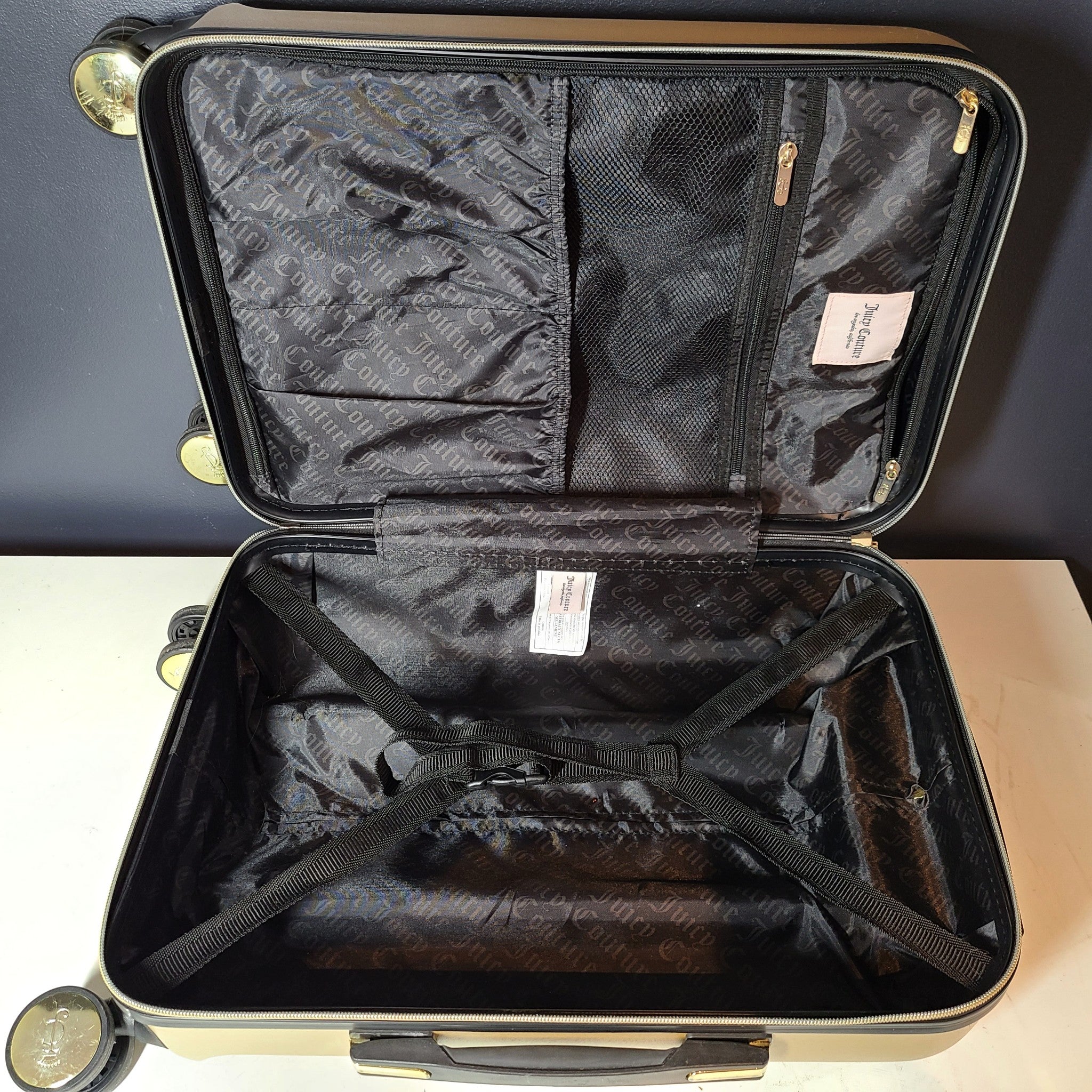 Juicy Couture Grace 21" Spinner Hardside Carry On Cabin Luggage Suitcase Gold