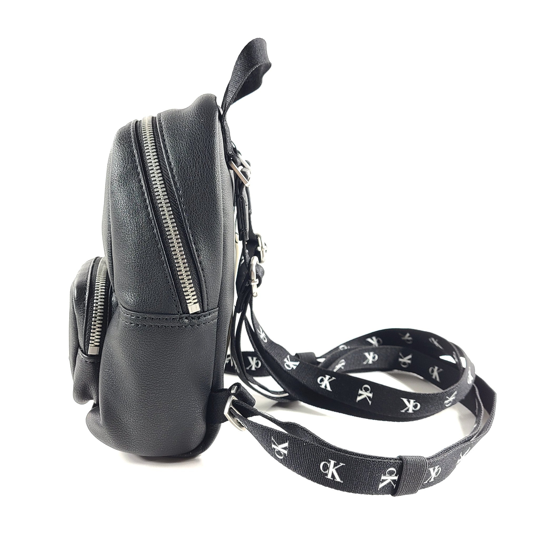 Calvin Klein Women's Ultralight Embroidered Logo Backpack Vegan Leather Black