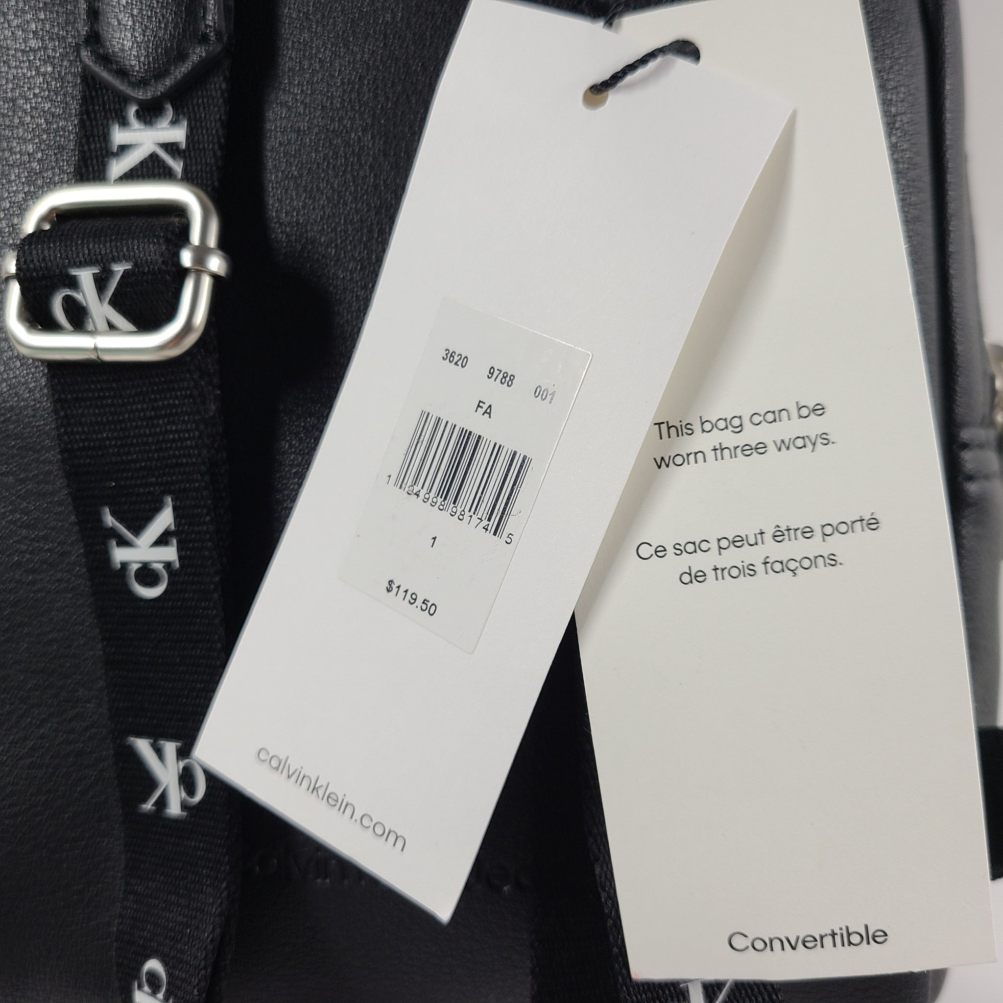 Calvin Klein Women's Ultralight Embroidered Logo Backpack Vegan Leather Black