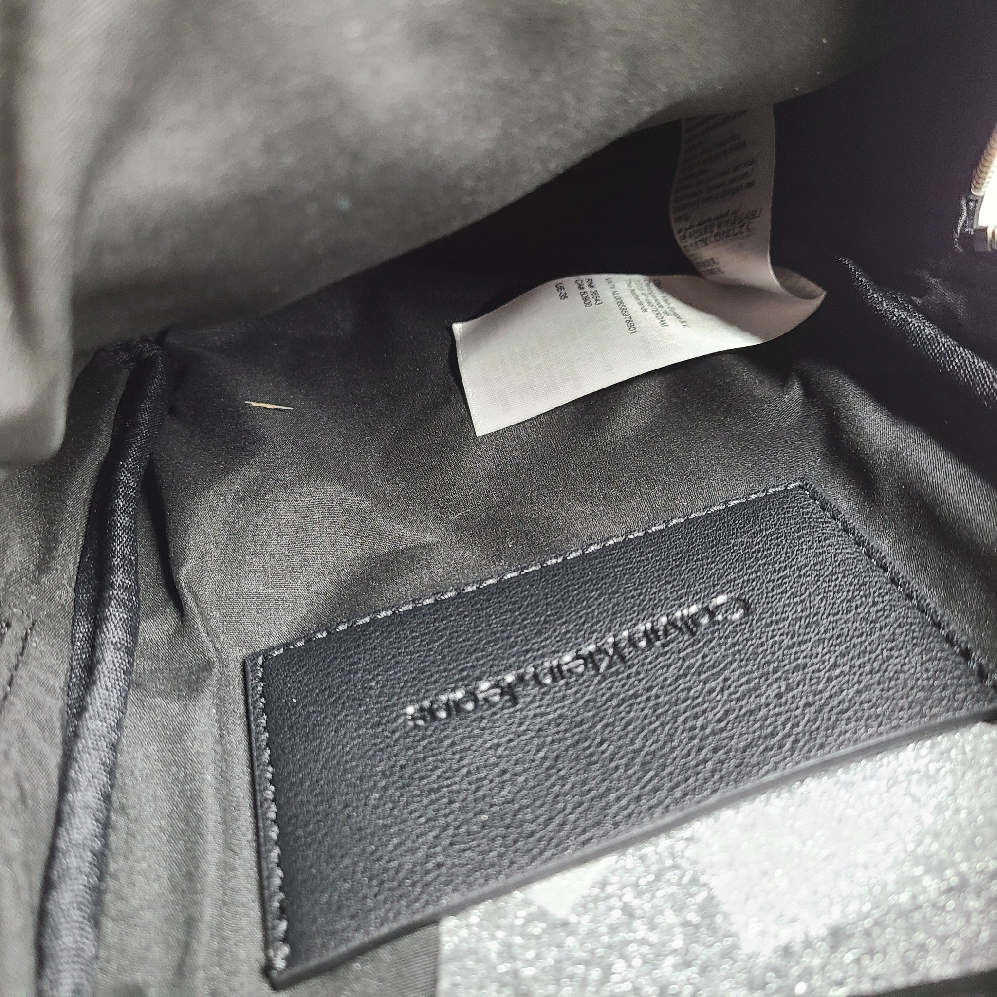 Calvin Klein Women's Ultralight Embroidered Logo Backpack Vegan Leather Black