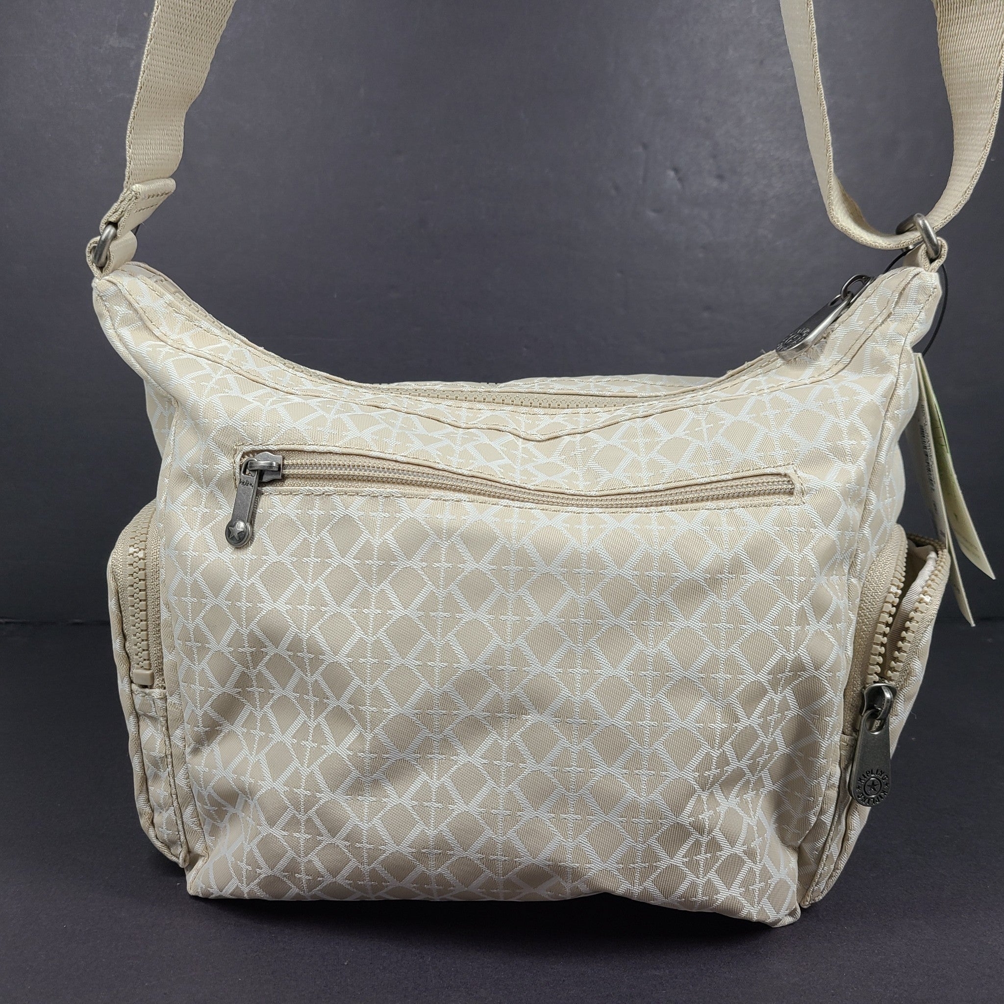 Kipling Women's Gabbie S Crossbody Bag Multiple Pockets Adjustable Strap Beige