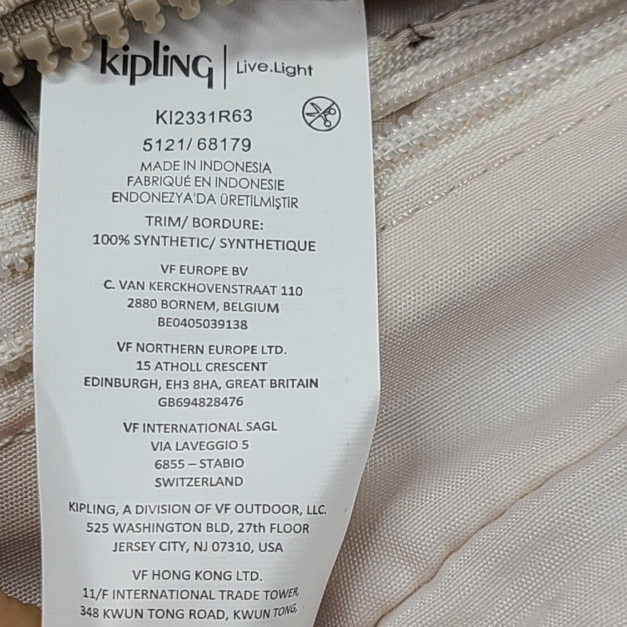 Kipling Women's Gabbie S Crossbody Bag Multiple Pockets Adjustable Strap Beige