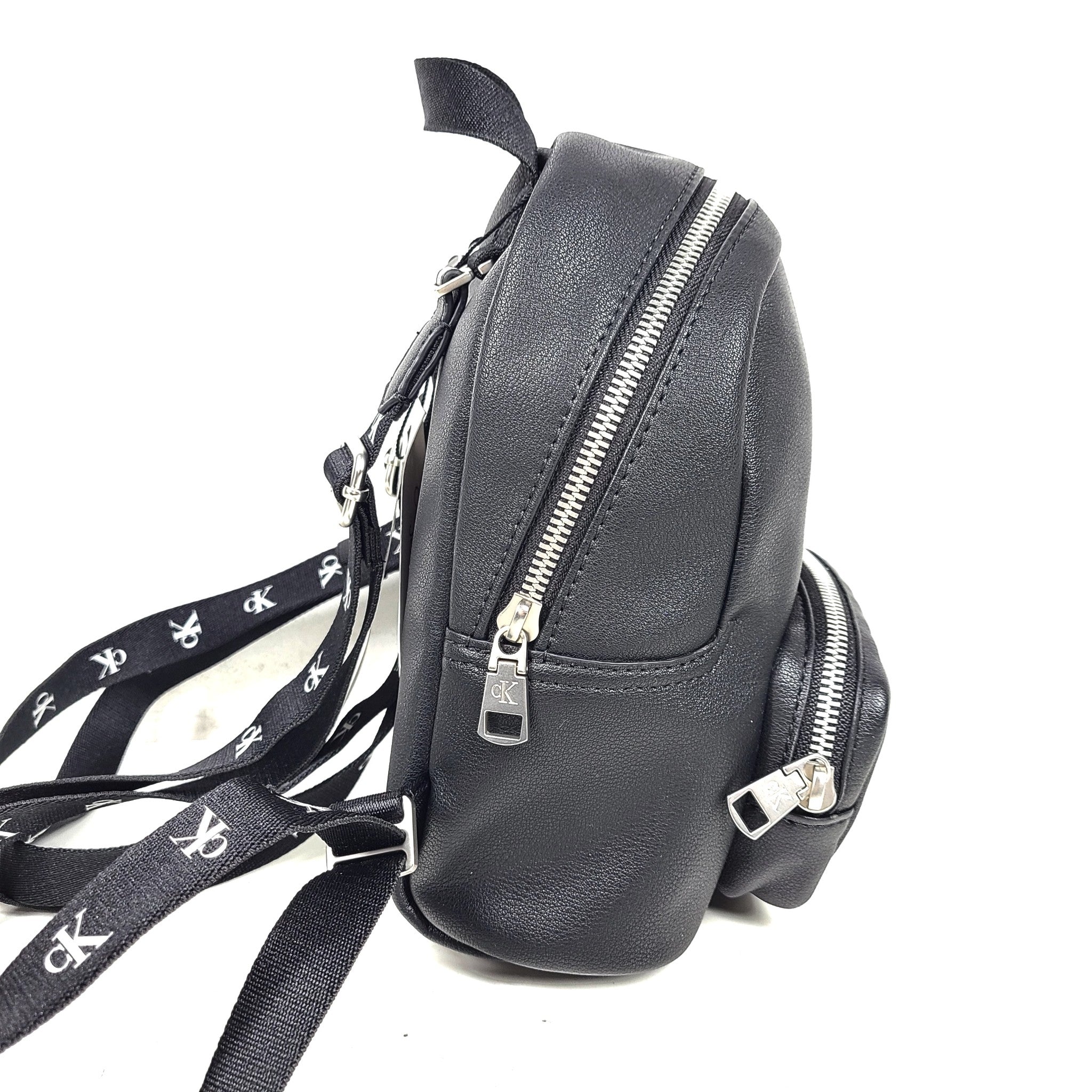 Calvin Klein Women's Ultralight Embroidered Logo Backpack Vegan Leather Black