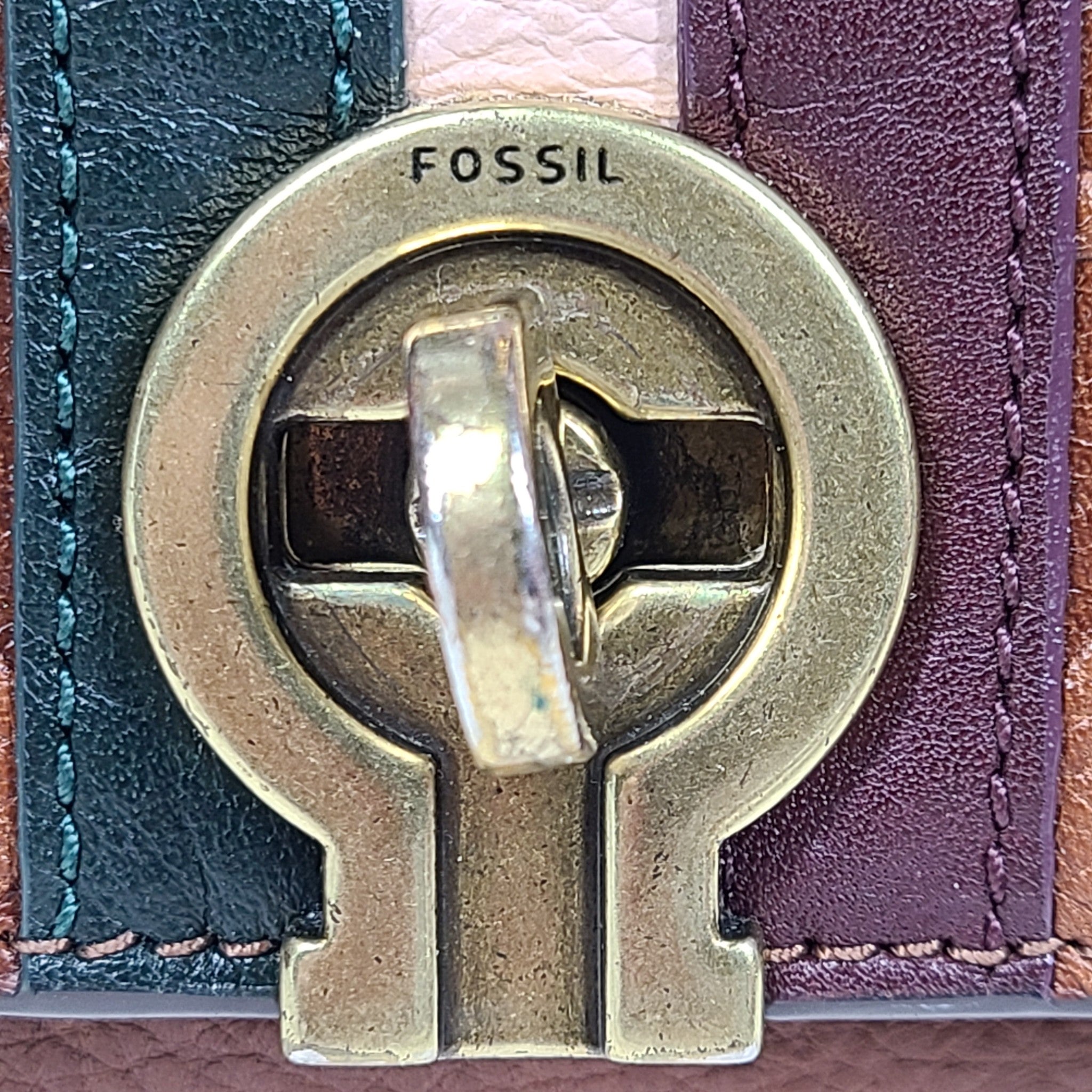 Fossil Maya Crossbody Flap Bag Real Leather Purse ZB7839914 Brown Multi