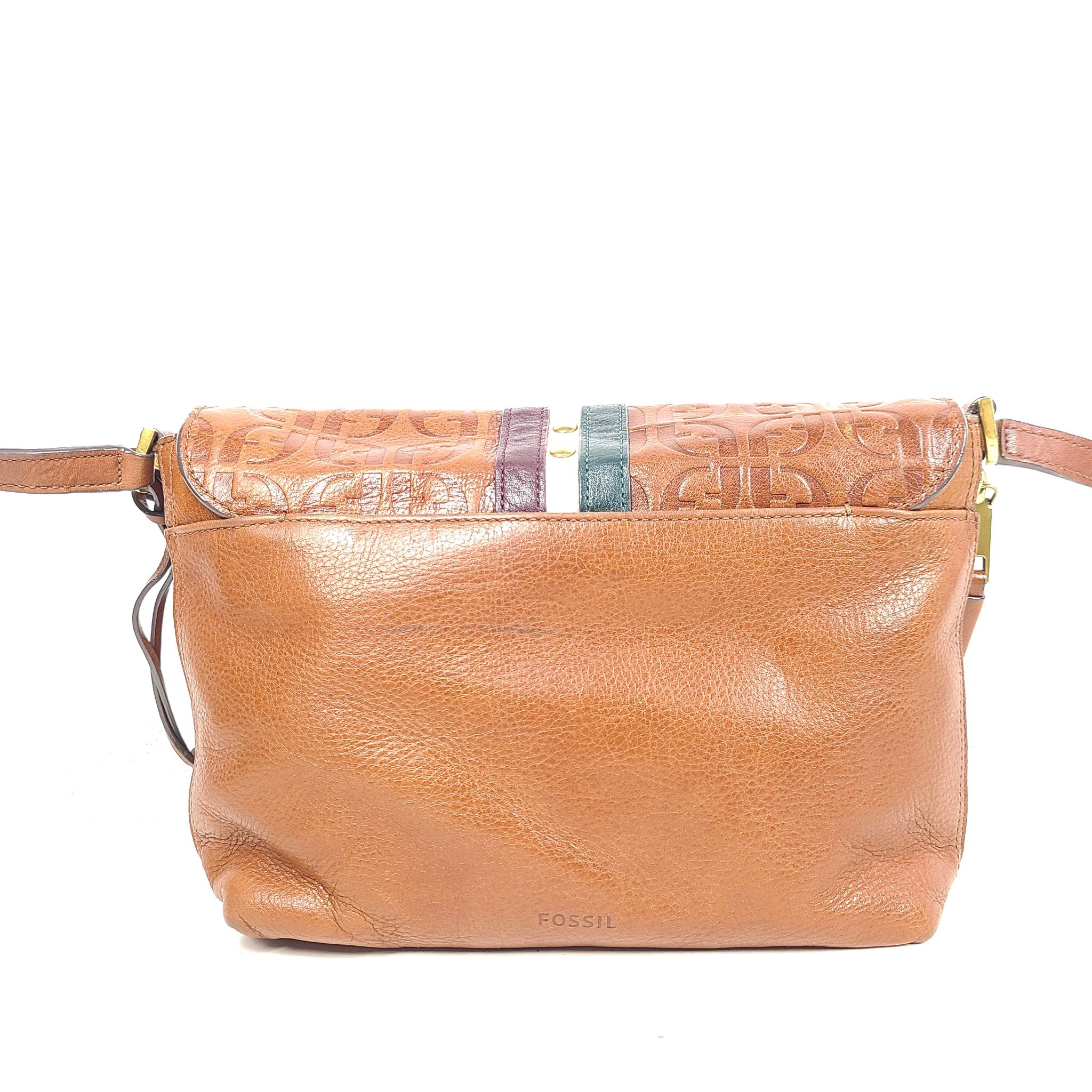 Fossil Maya Crossbody Flap Bag Real Leather Purse ZB7839914 Brown Multi