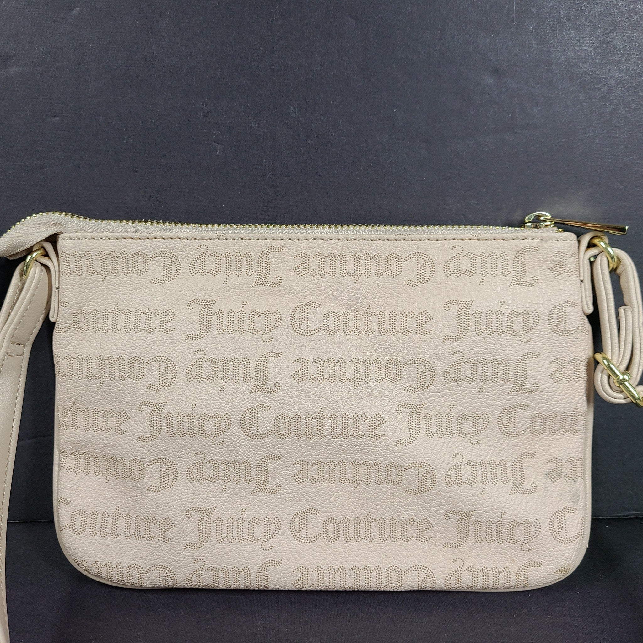 Juicy Couture Women's Faux Leather Allover Logo Crossbody Bag L88903 Beige