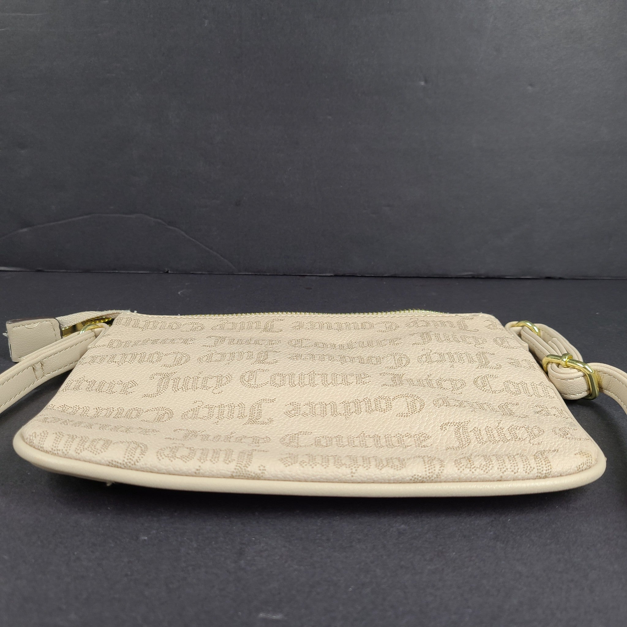 Juicy Couture Women's Faux Leather Allover Logo Crossbody Bag L88903 Beige