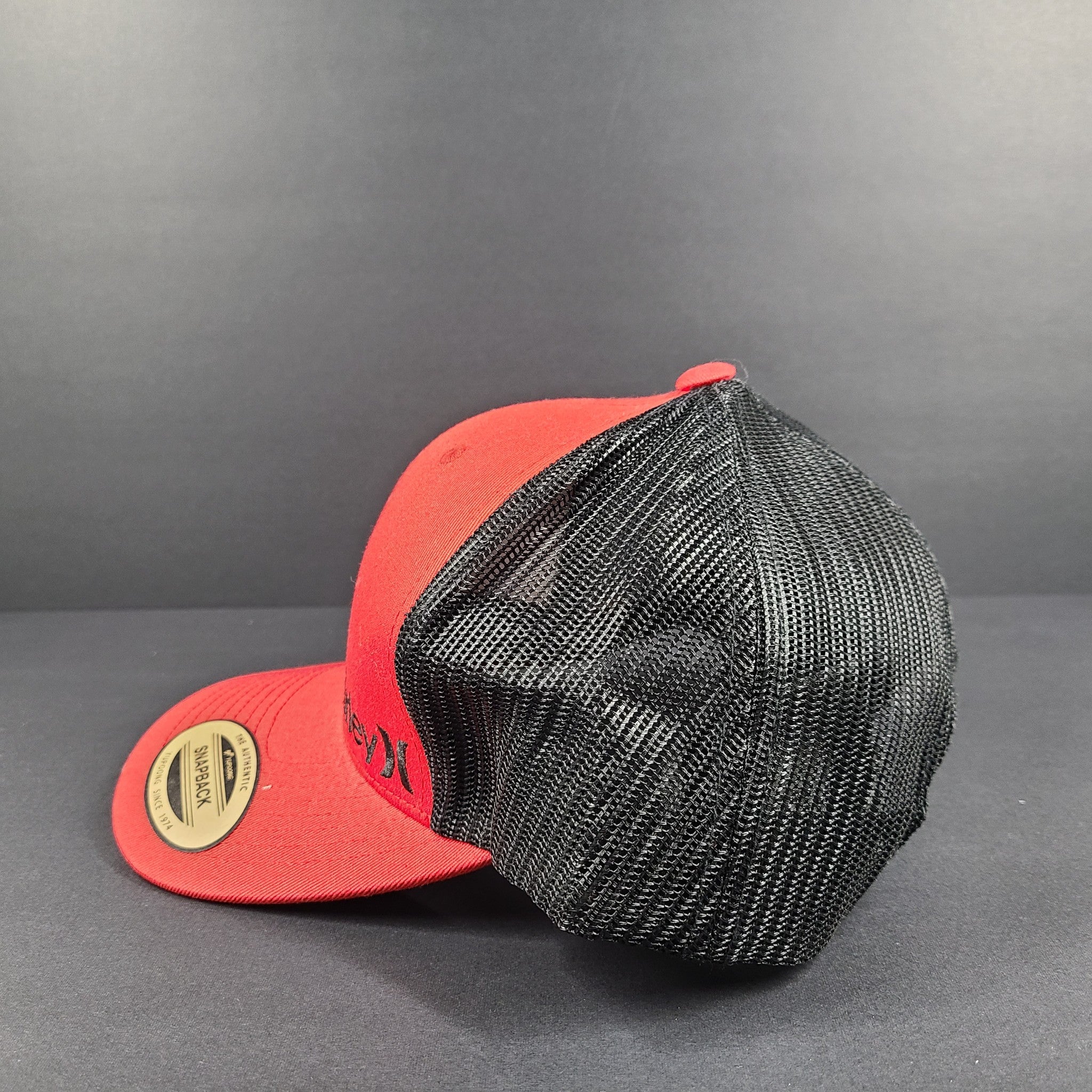 Hurley Adult Men's Staple Trucker Hat Mesh Snapback Adjustable Cap Red One Size