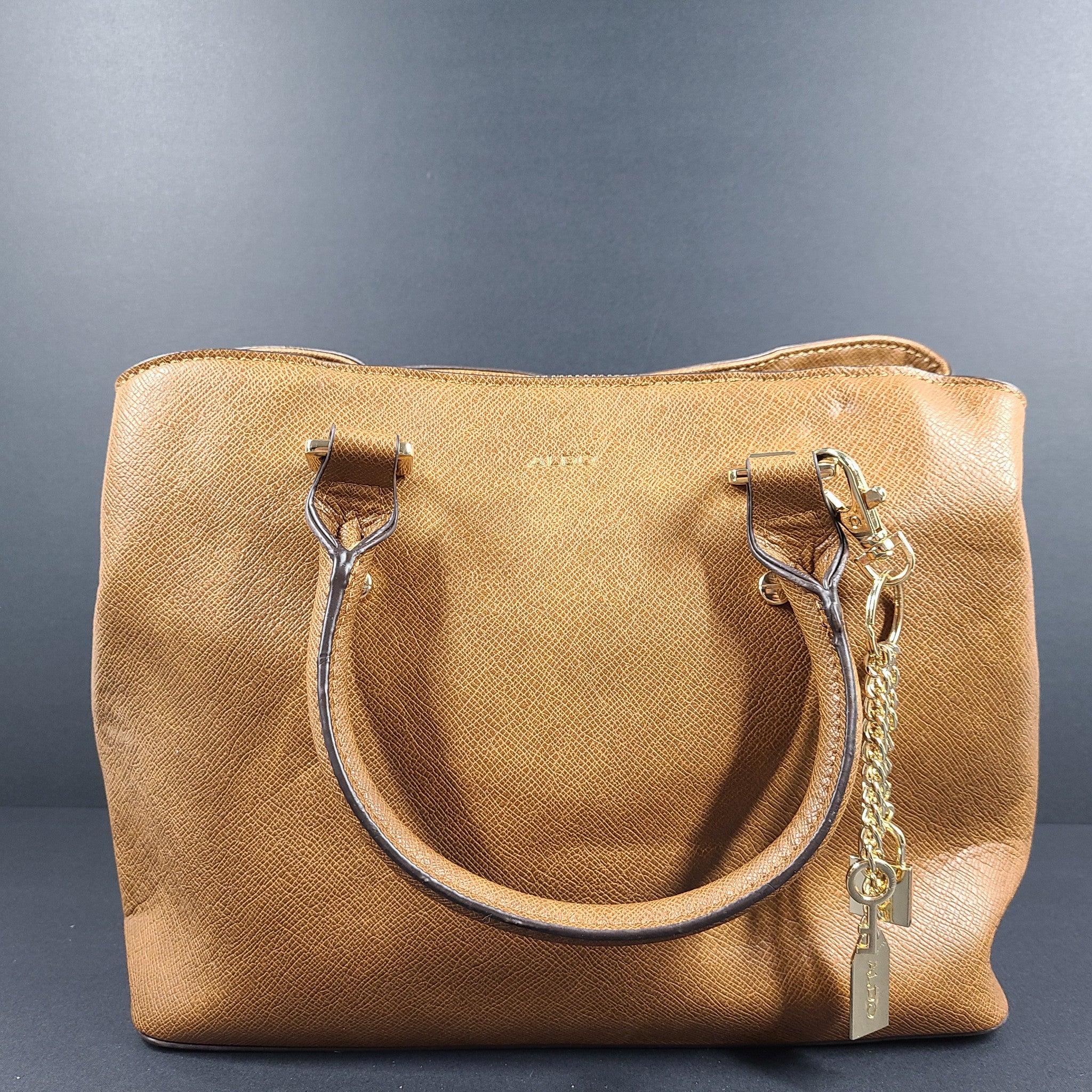 Aldo Women's Legoirii Satchel Handbag Tote Bag Crossbody Faux Leather Brown