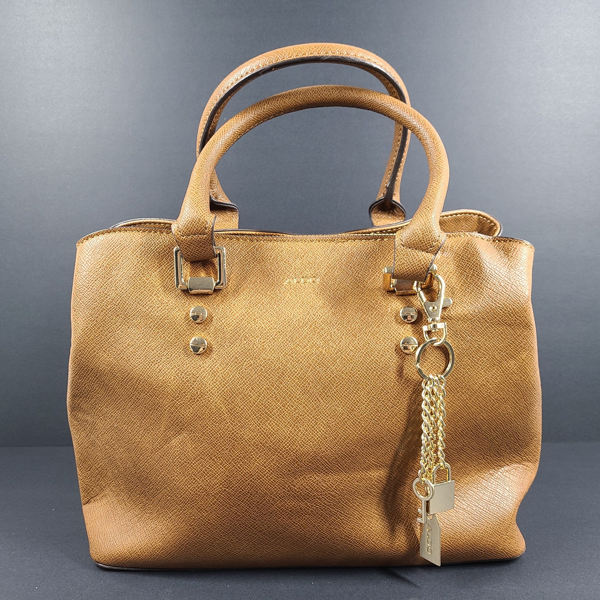 Aldo Women's Legoirii Satchel Handbag Tote Bag Crossbody Faux Leather Brown