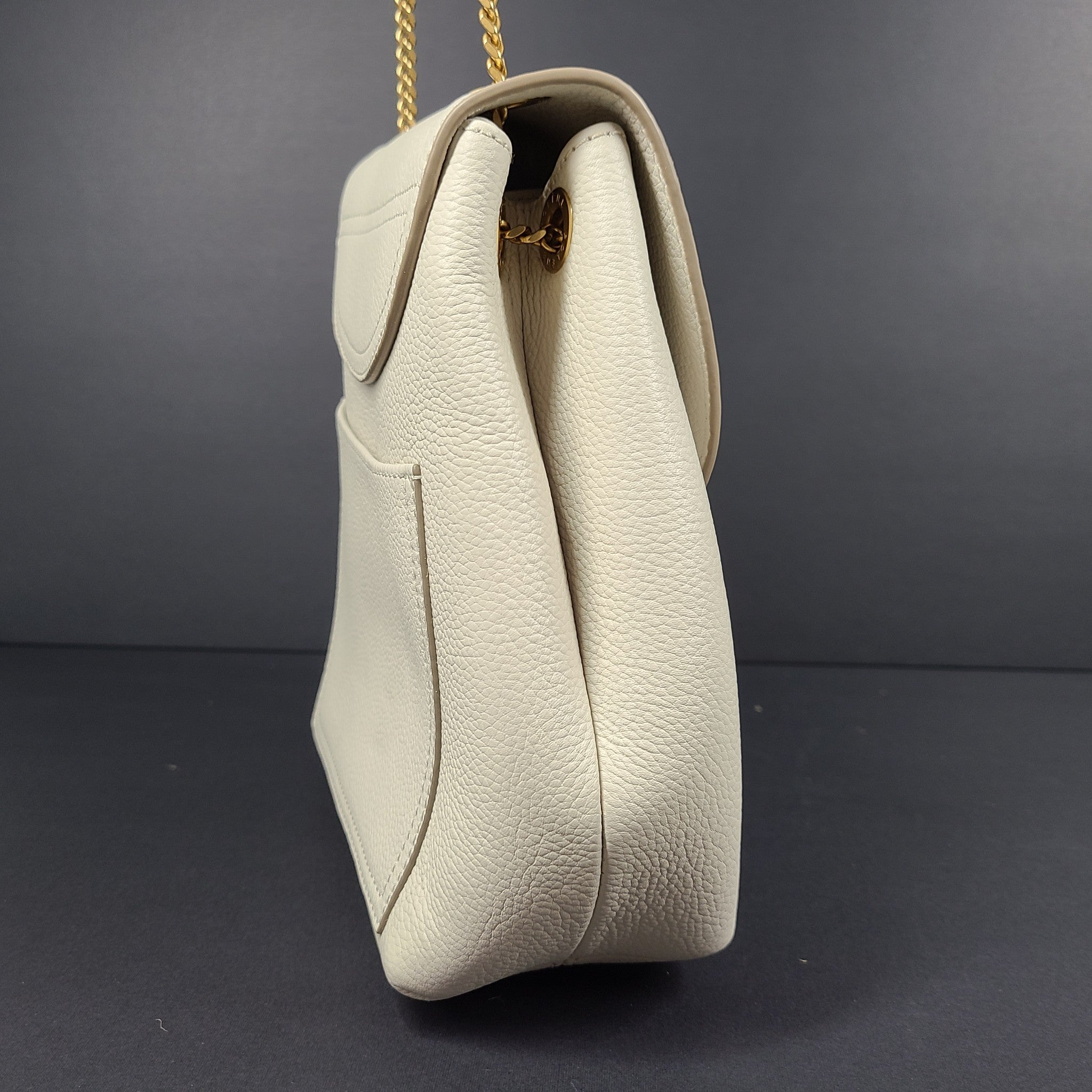 Polene Numero Un Mini Crossbody Bag Bucket Satchel Leather Chalk White