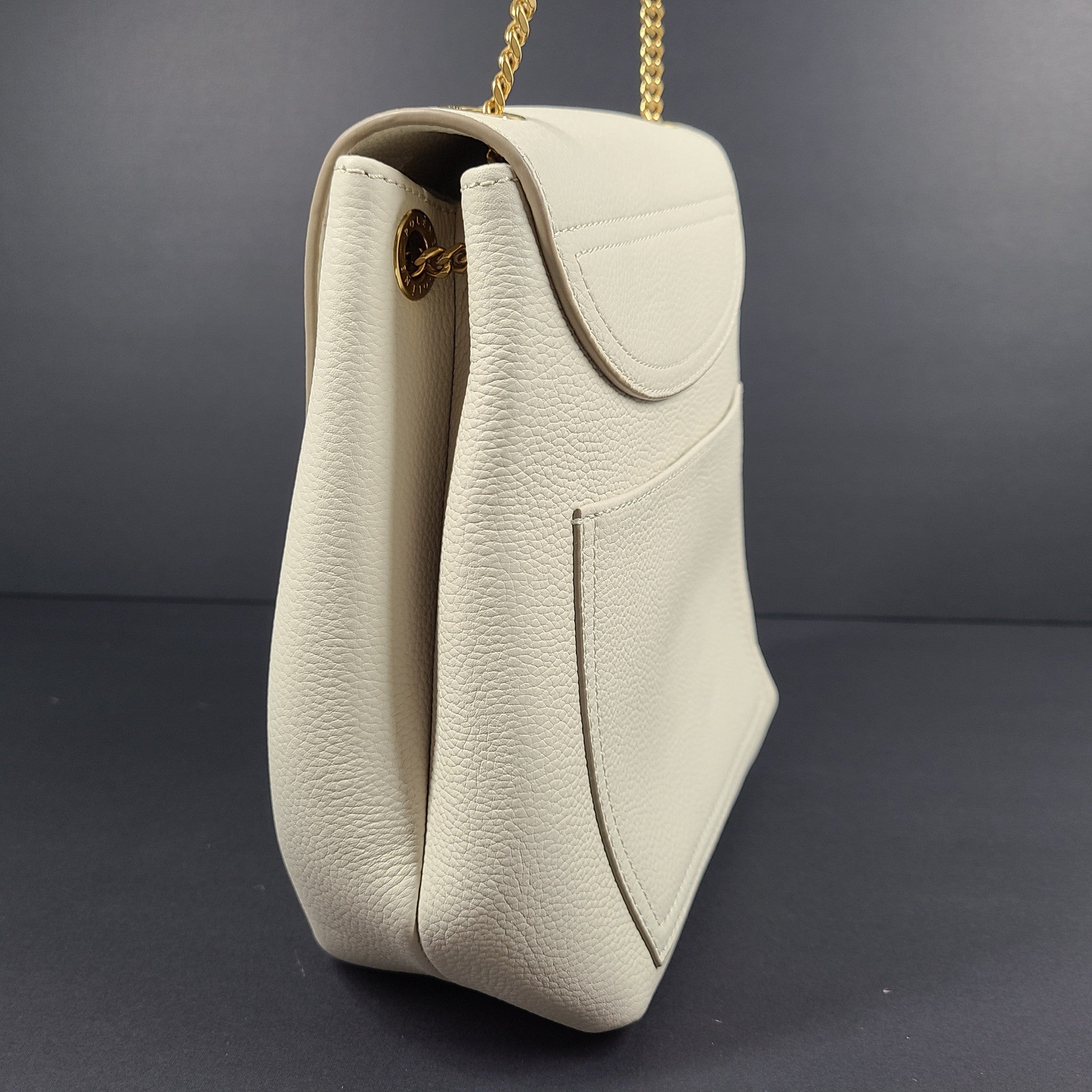 Polene Numero Un Mini Crossbody Bag Bucket Satchel Leather Chalk White