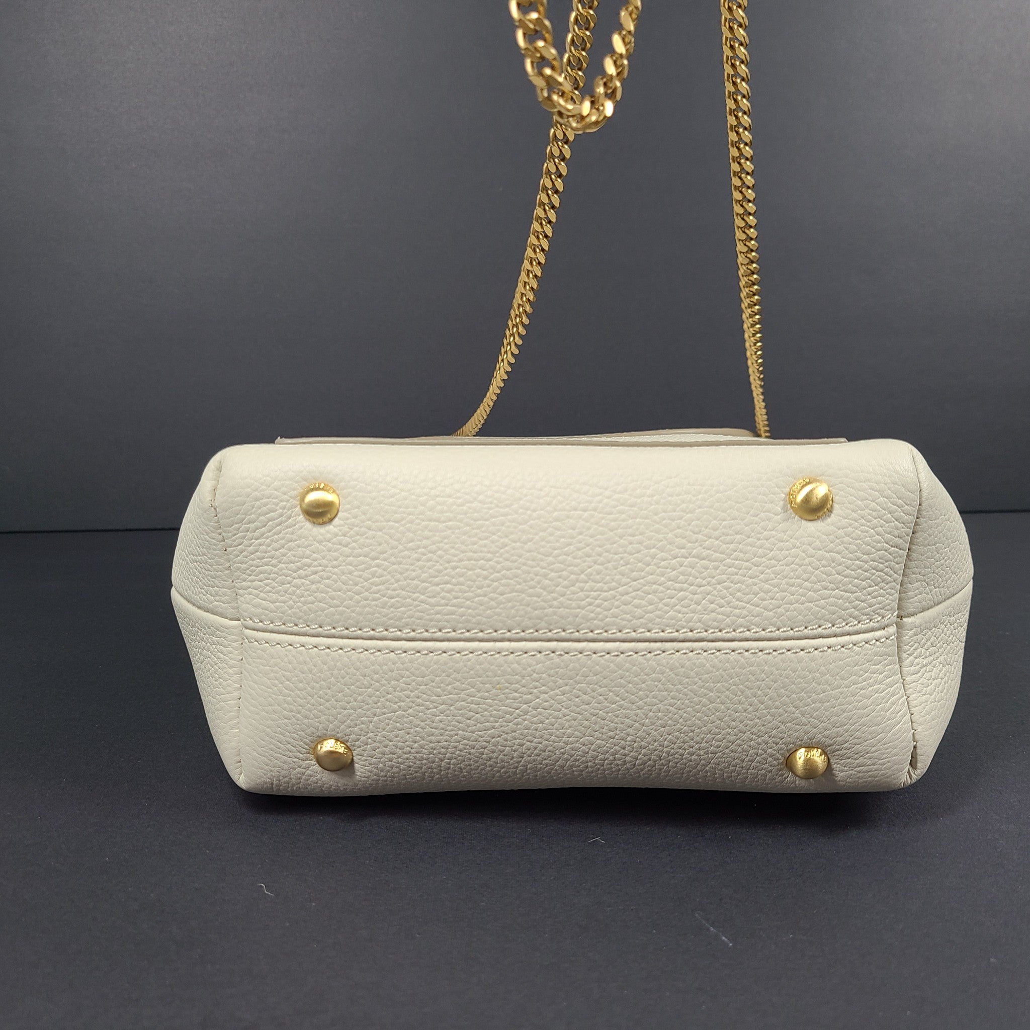 Polene Numero Un Mini Crossbody Bag Bucket Satchel Leather Chalk White