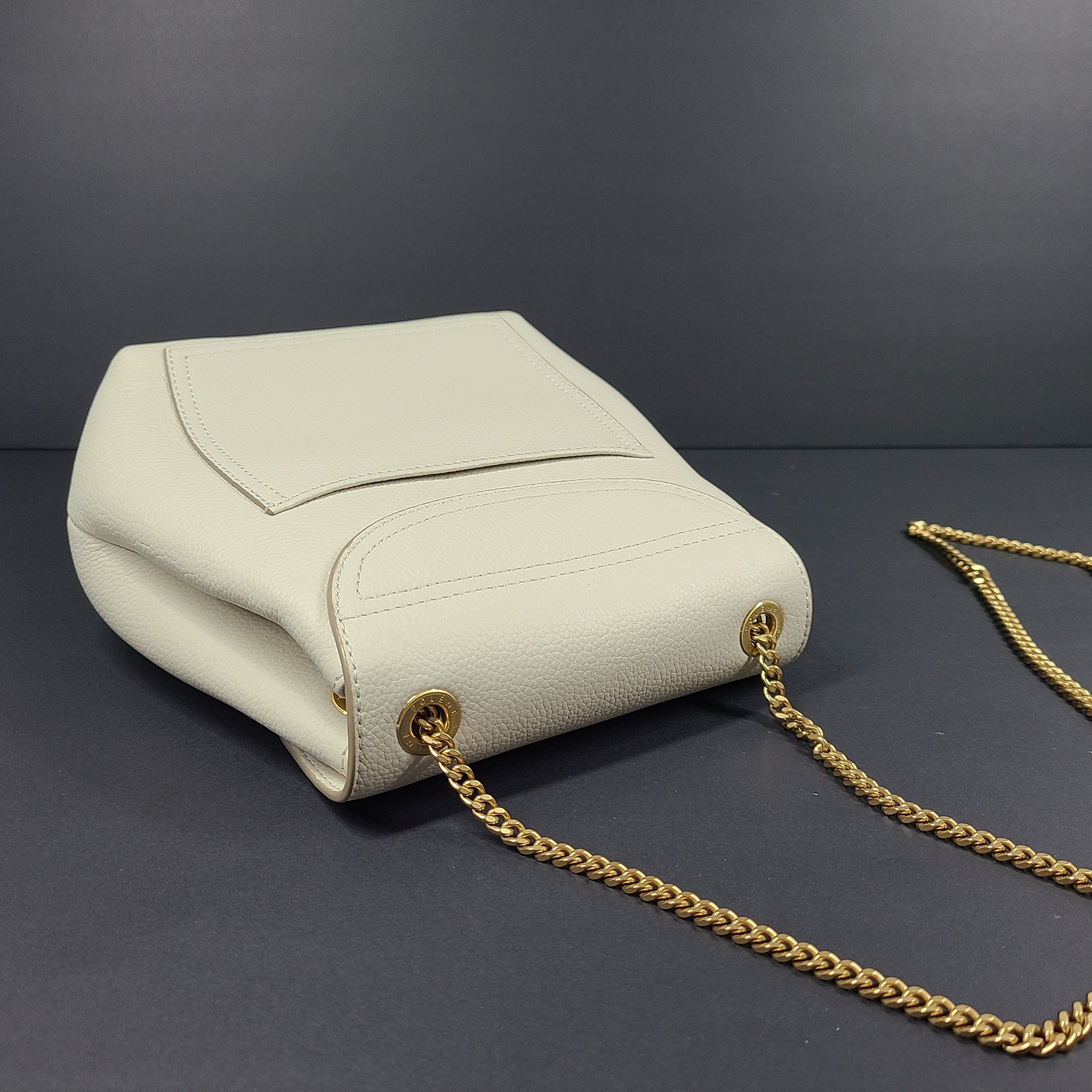 Polene Numero Un Mini Crossbody Bag Bucket Satchel Leather Chalk White
