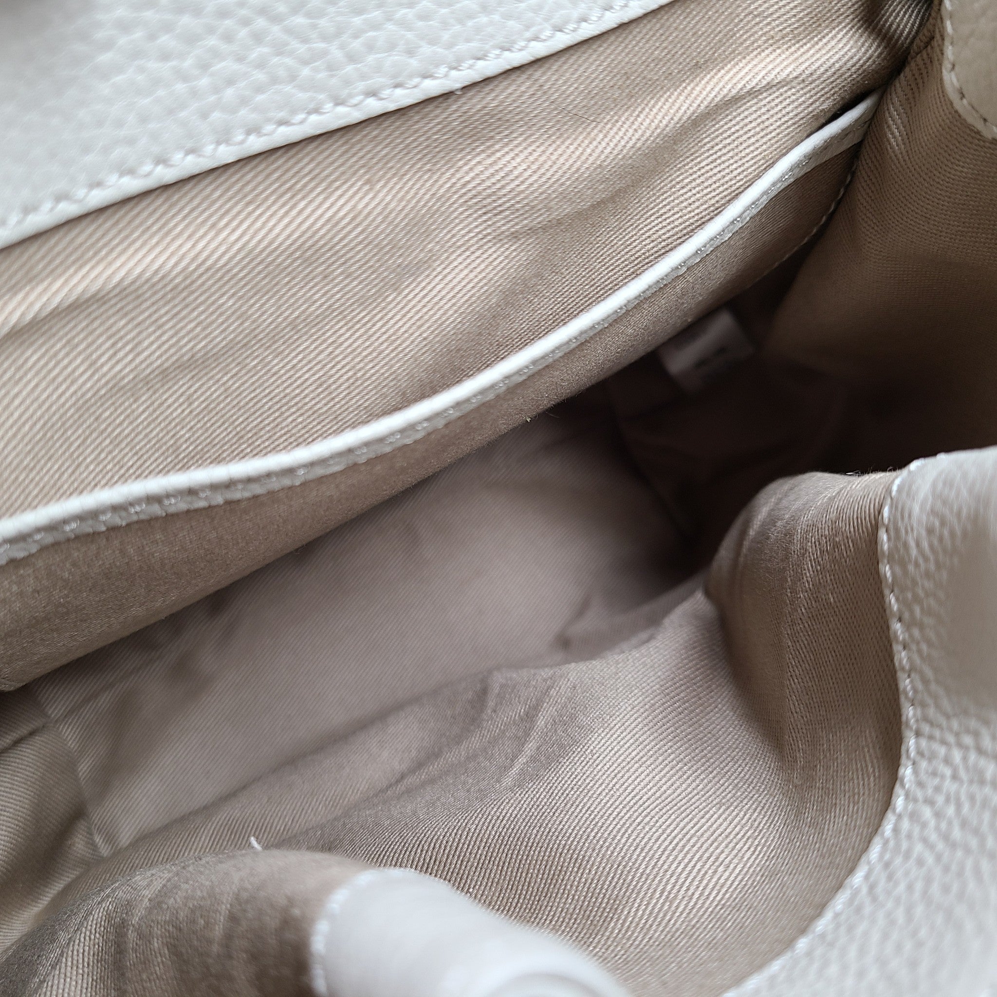 Polene Numero Un Mini Crossbody Bag Bucket Satchel Leather Chalk White