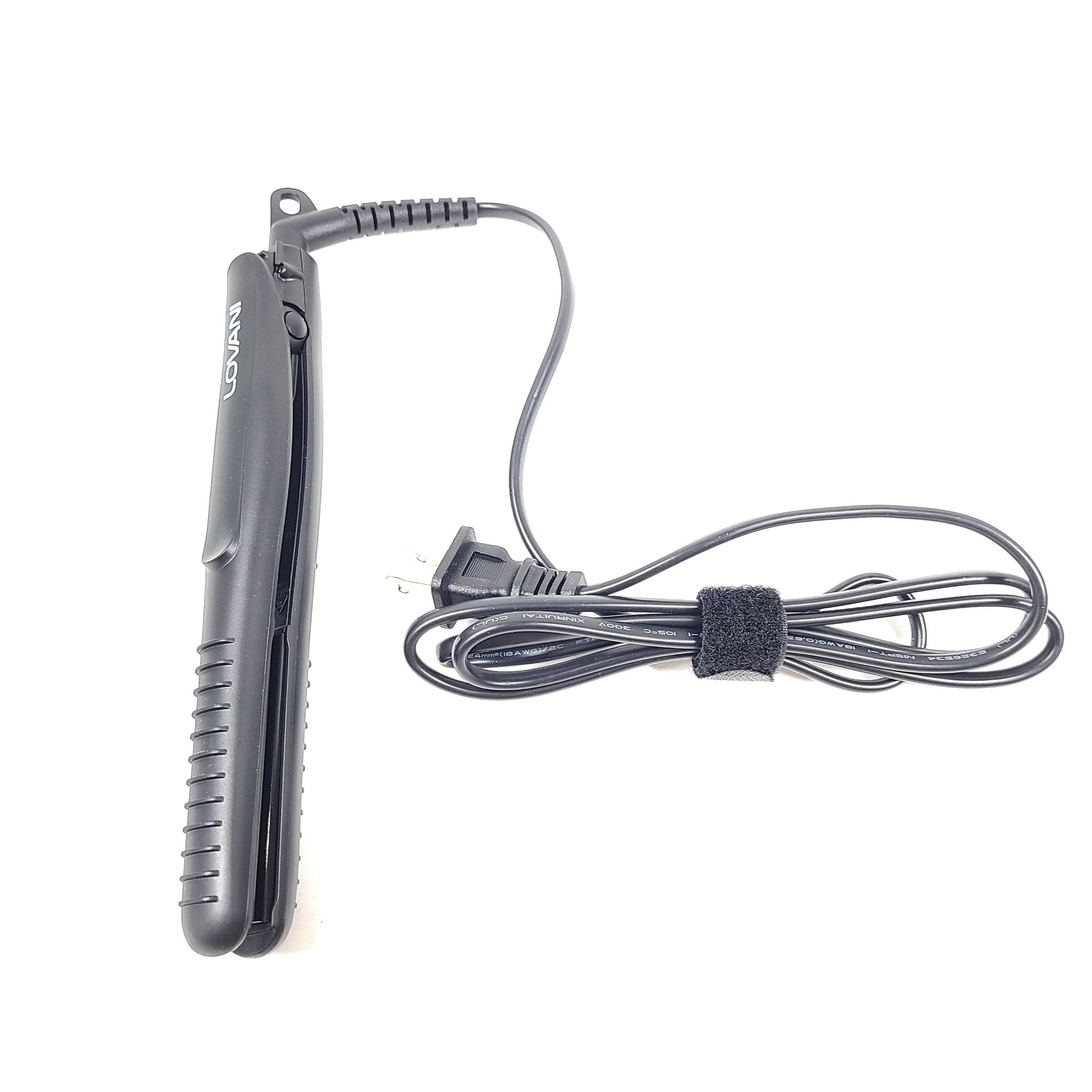 Lovani Mini Flat Iron Hair Straightener Titanium 0.5 in Portable Travel Sz Black