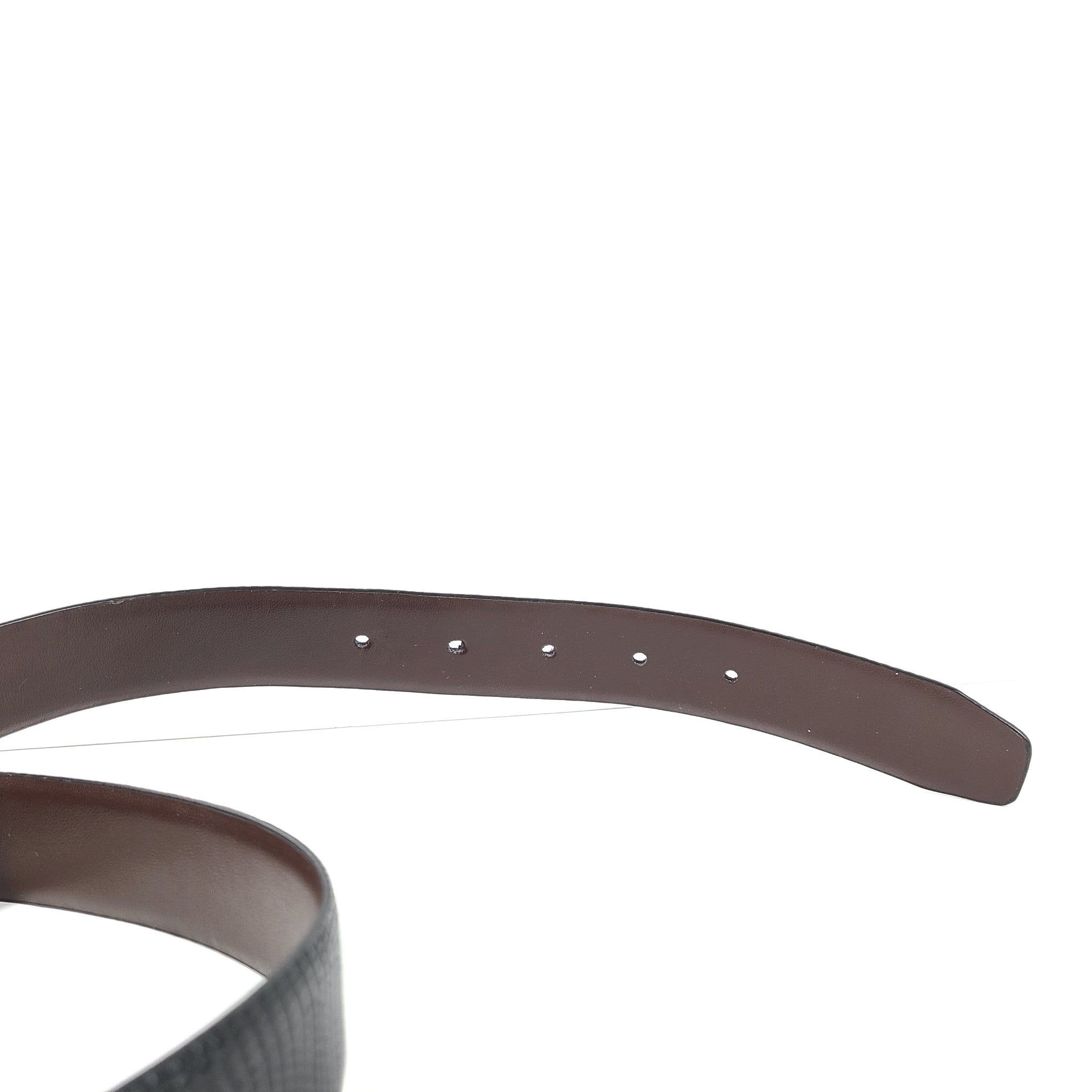 Isaac Mizrahi Men's Lizard Embossed Leather Belt Silver Buckle Black Sz 38