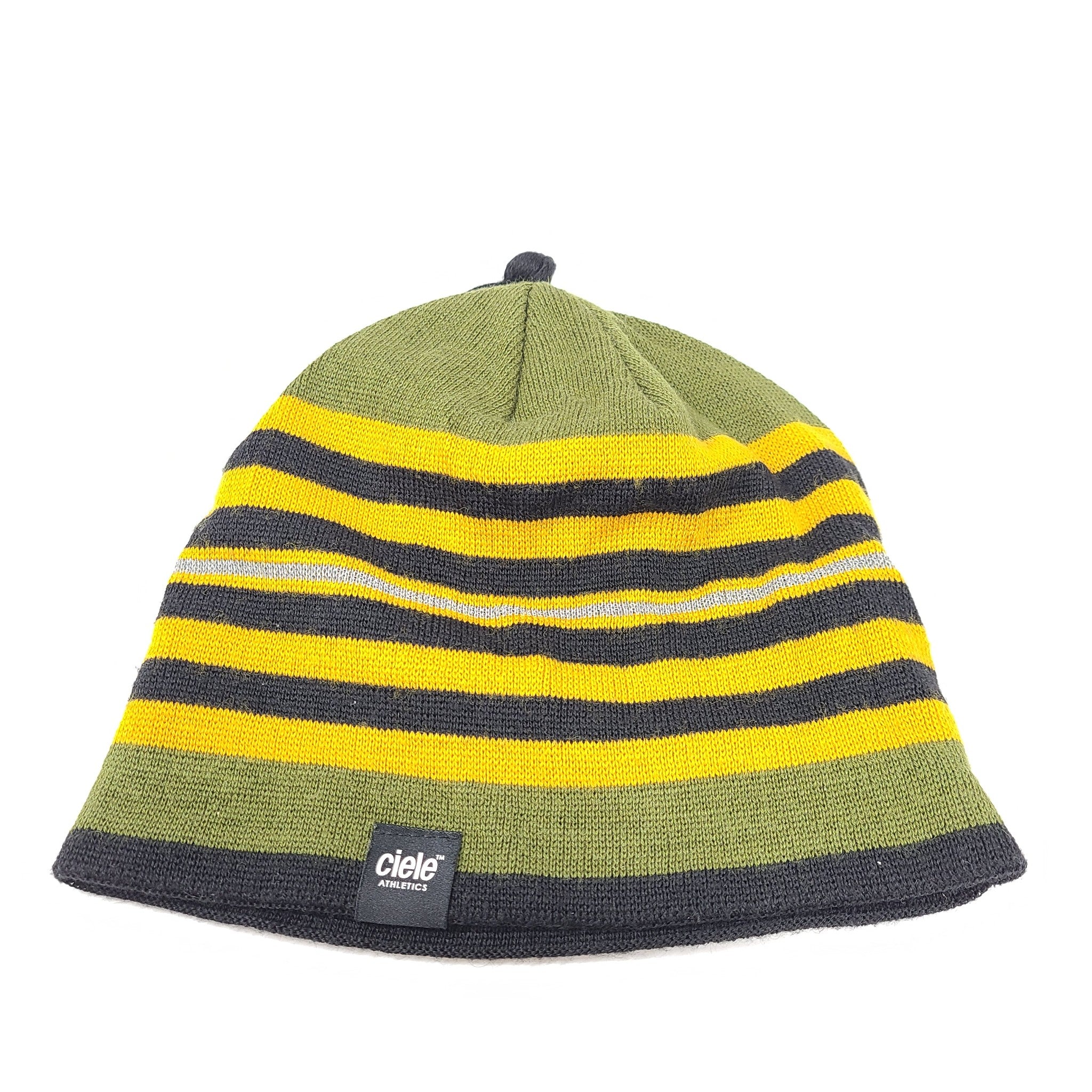 Ciele TRL Beanie Unisex Wool One Size Knit Winter Running Hat Green Yellow