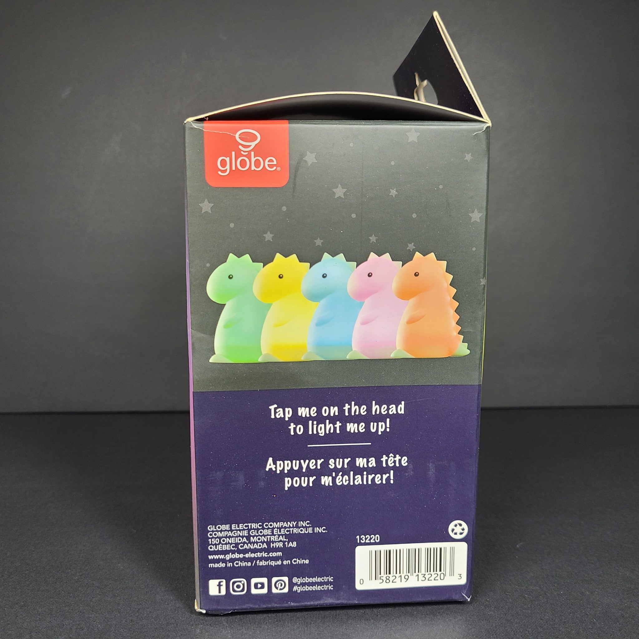 Globe Electric Tommy Dinosaur Multicolor LED Rechargeable Silicone Night Light