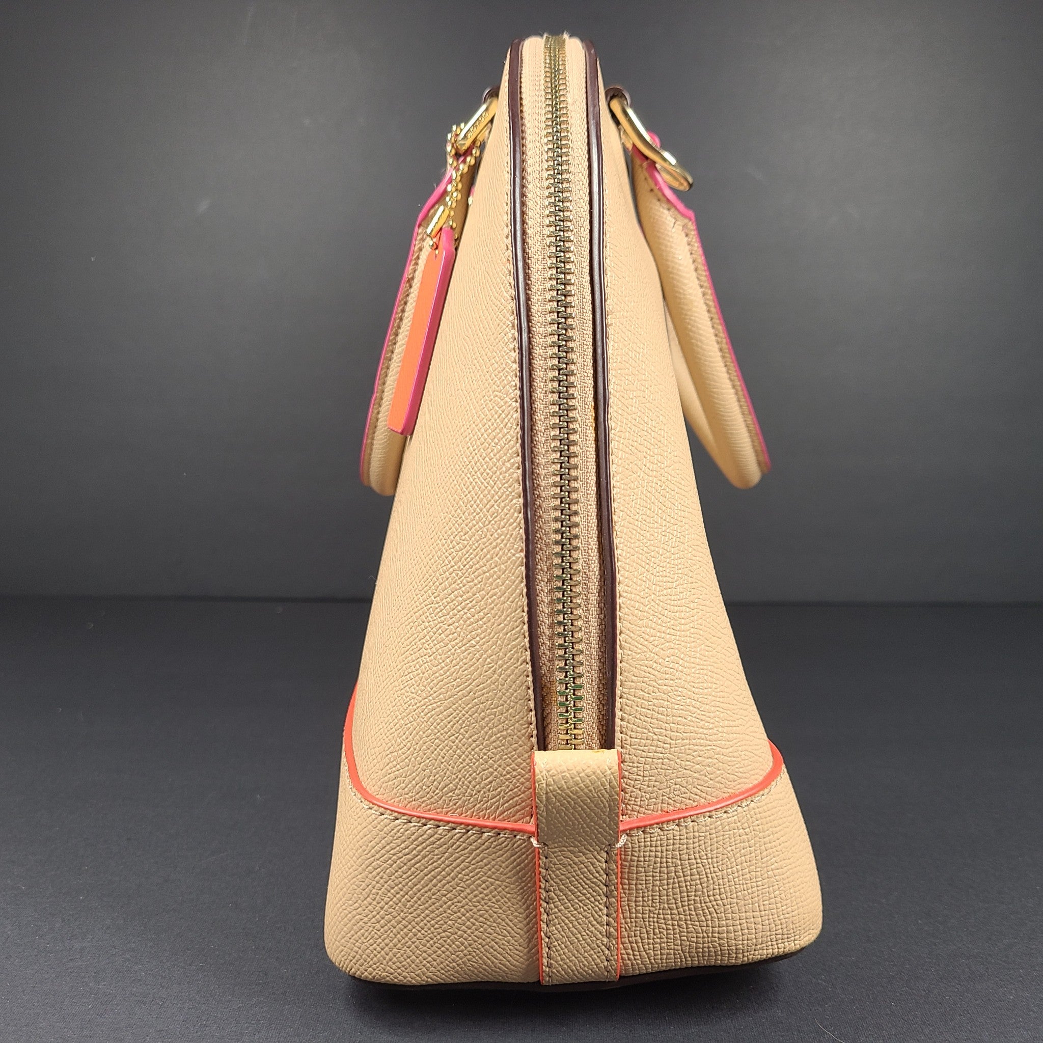 Coach Sierra Satchel Crossgrain Leather Multi Edgepaint Bag F13000 Beige
