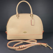 Coach Sierra Satchel Crossgrain Leather Multi Edgepaint Bag F13000 Beige