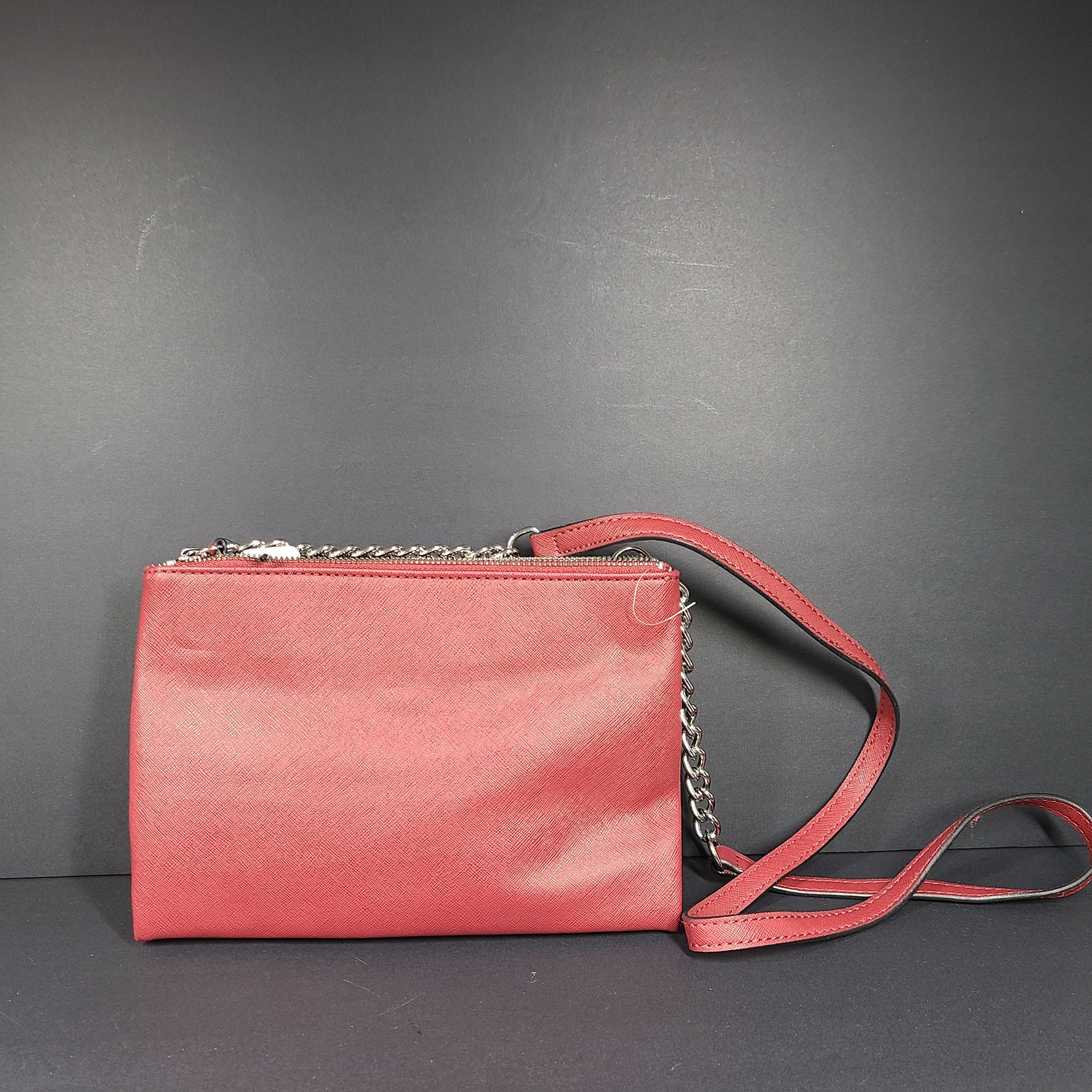 GUESS Kalei Mini Double Zip Crossbody Strap Bag Top-Zip Pockets Cranberry Red