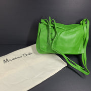Massimo Dutti Nappa Leather Crossbody Bag Flap Closure Shoulder Bag Small Green