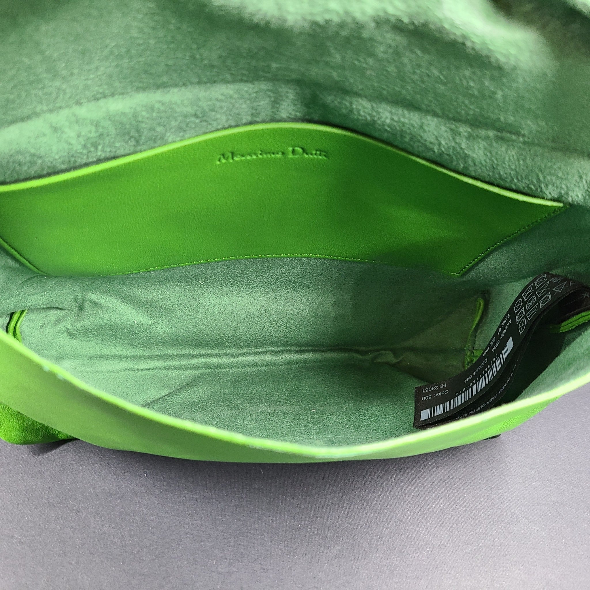 Massimo Dutti Nappa Leather Crossbody Bag Flap Closure Shoulder Bag Small Green