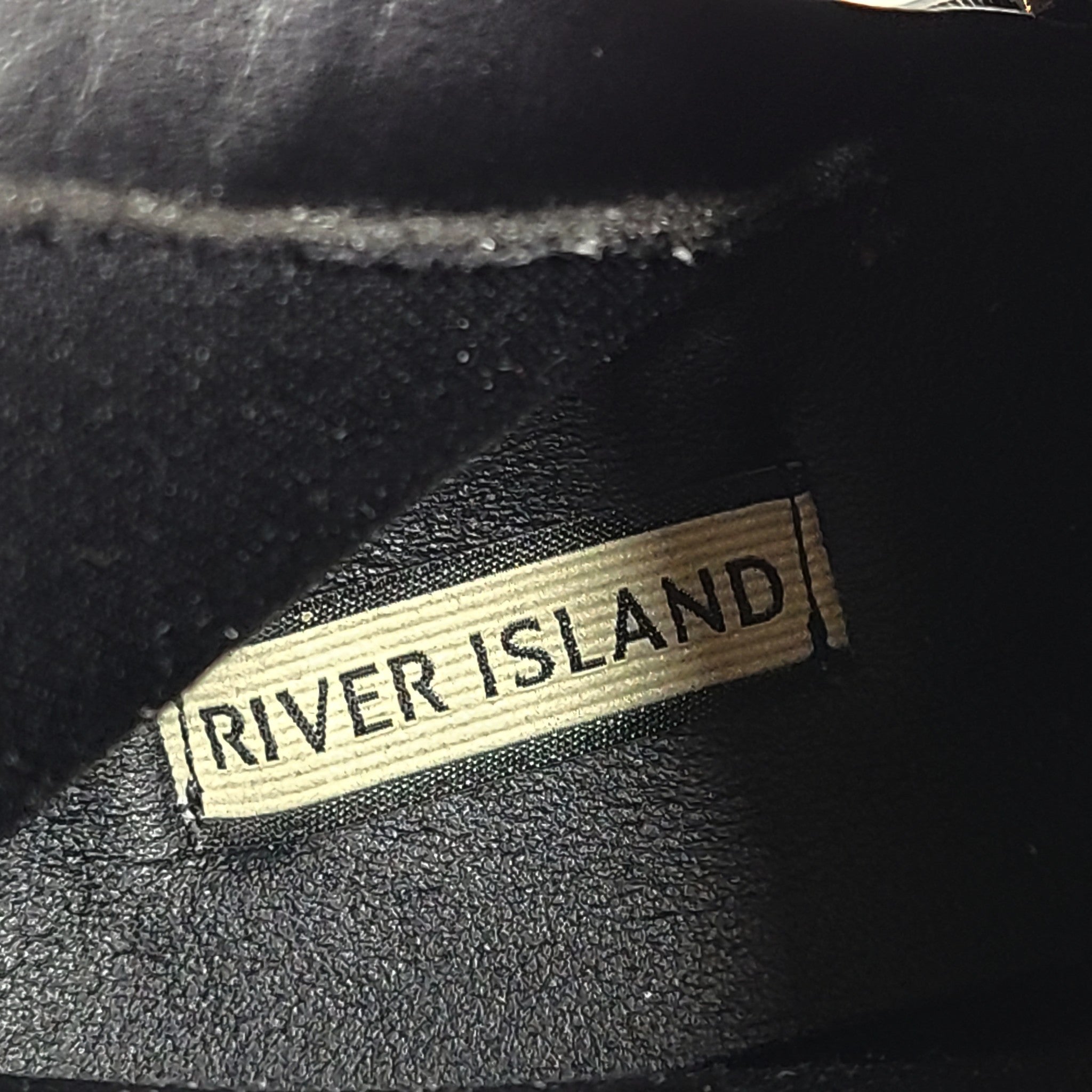 River Island Women's Lace Up Boots Shoes Chunky Eco Leather Black Size 7