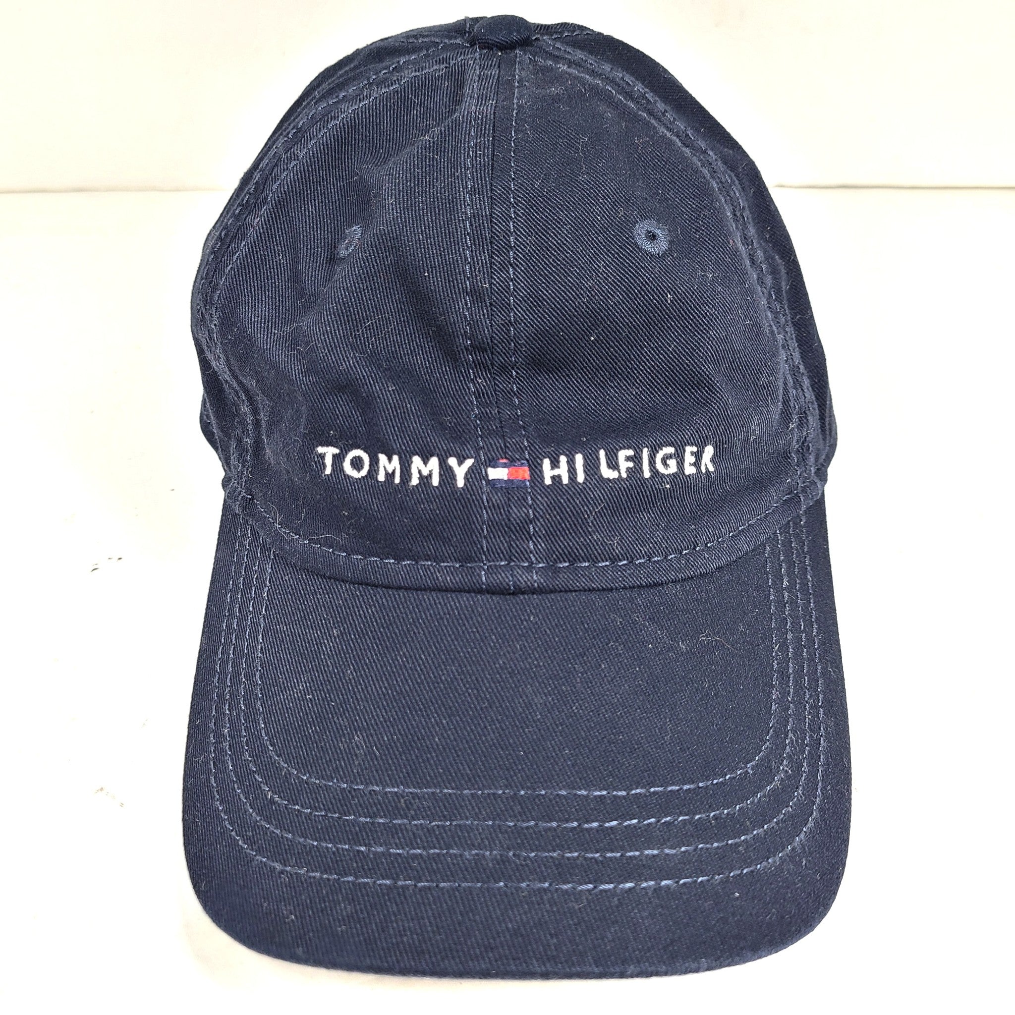Tommy Hilfiger Embroidered Tommy Logo Baseball Cap Hat Cotton Navy Blue OS